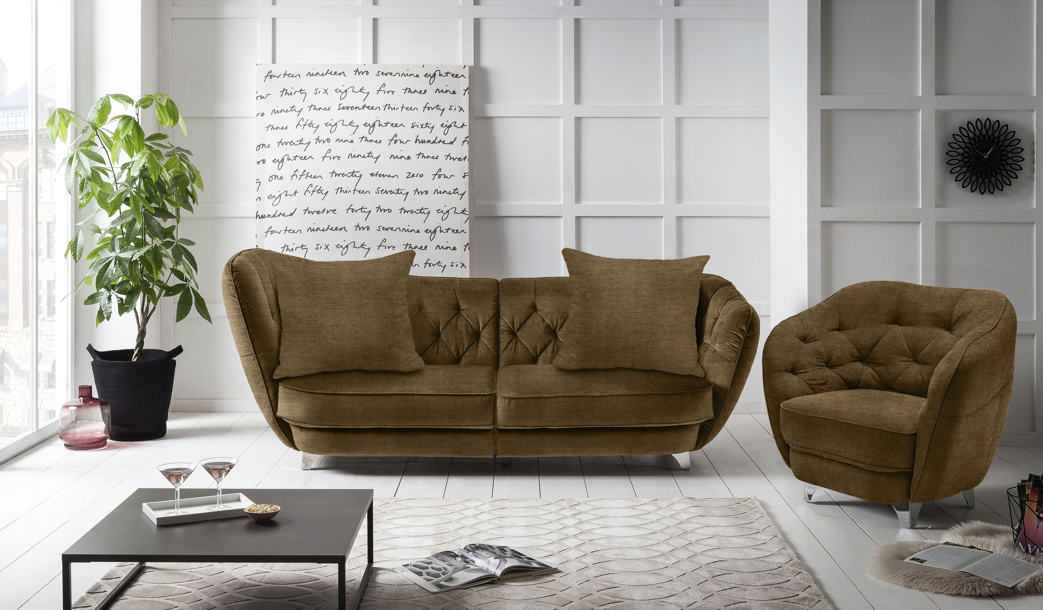 Thumbnail - Leonique Big-Sofa "Retro", stylischer Hochlehner