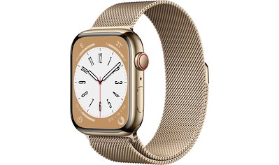 Apple Watch »Watch Series 8 GPS + Cellular 45mm Edelstahl Milanaise«, (Die Zukunft der... kaufen