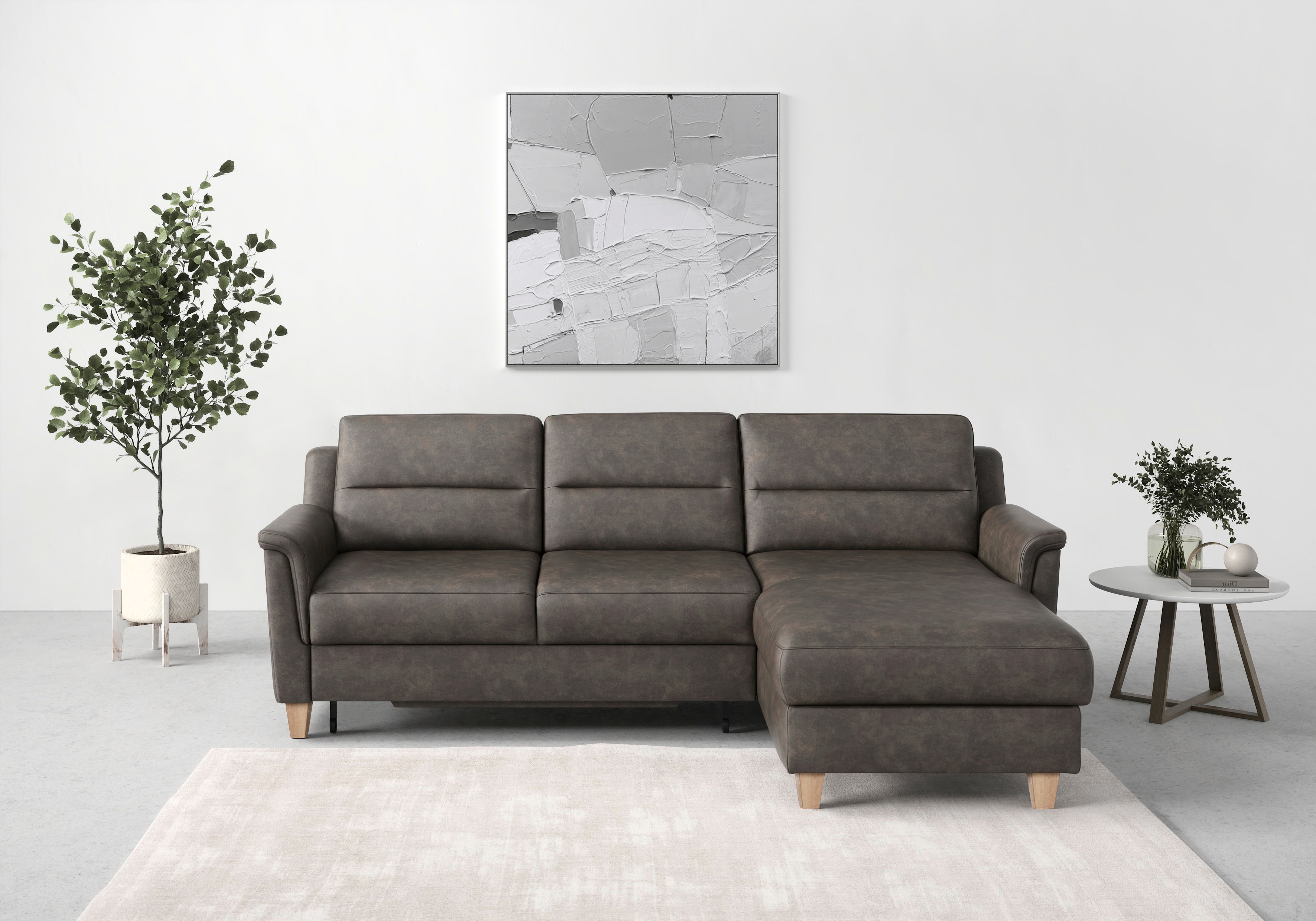 Thumbnail - sit&more Ecksofa "Farö L-Form", inklusive Federkern, wahlweise mit Bettfunktion und Bettkasten