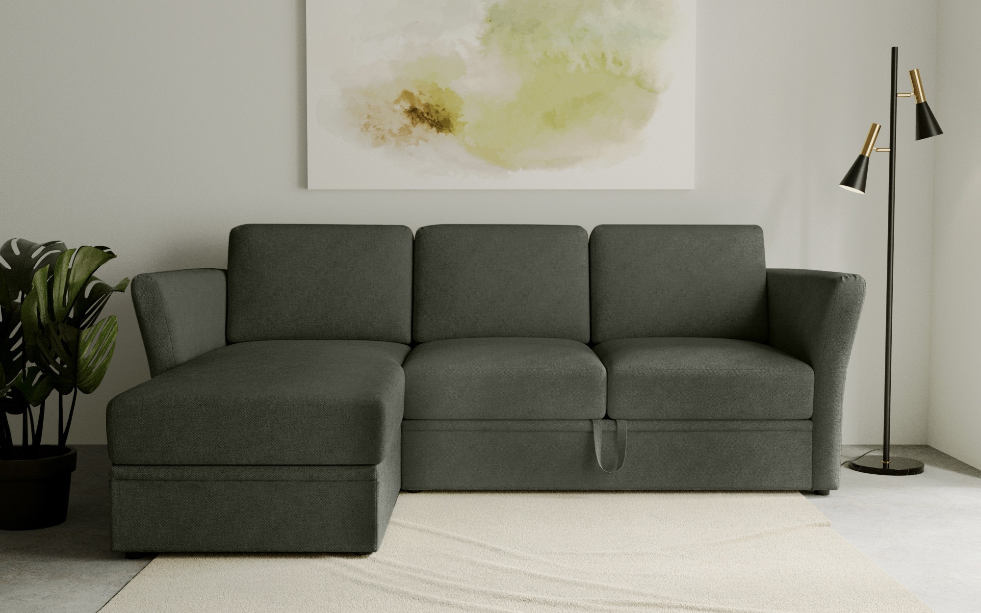 OTTO home Ecksofa "Lavars, L-Form, Schlafsofa" mit Bettfunktion und Stauraum, in zwei verschiedenen Bezugsqualitäten