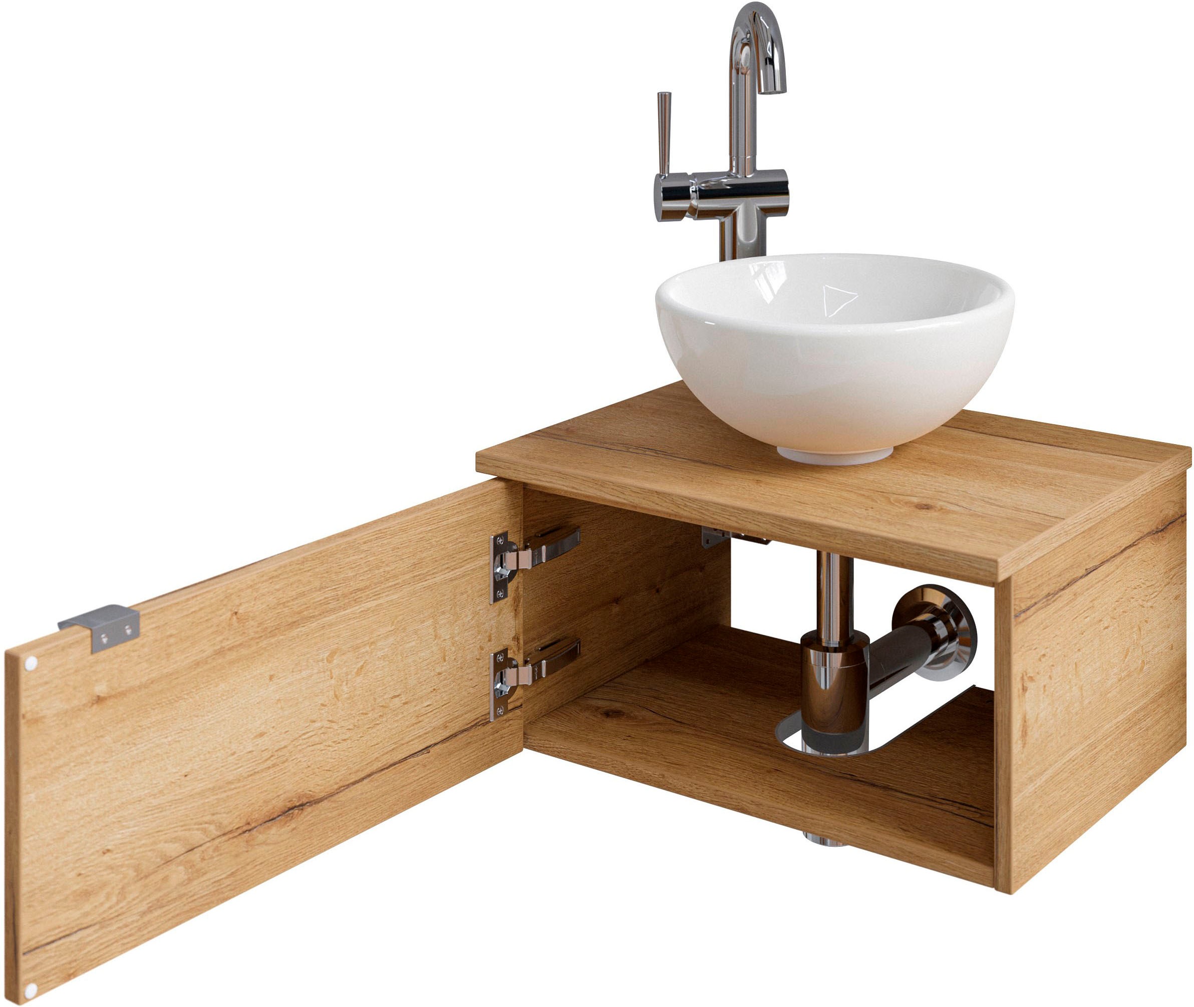Saphir Badmöbel-Set »Serie 6915«, (4 St.), Gäste-Bad, 51 cm breit, mit LED-Spiegel und 1 Tür