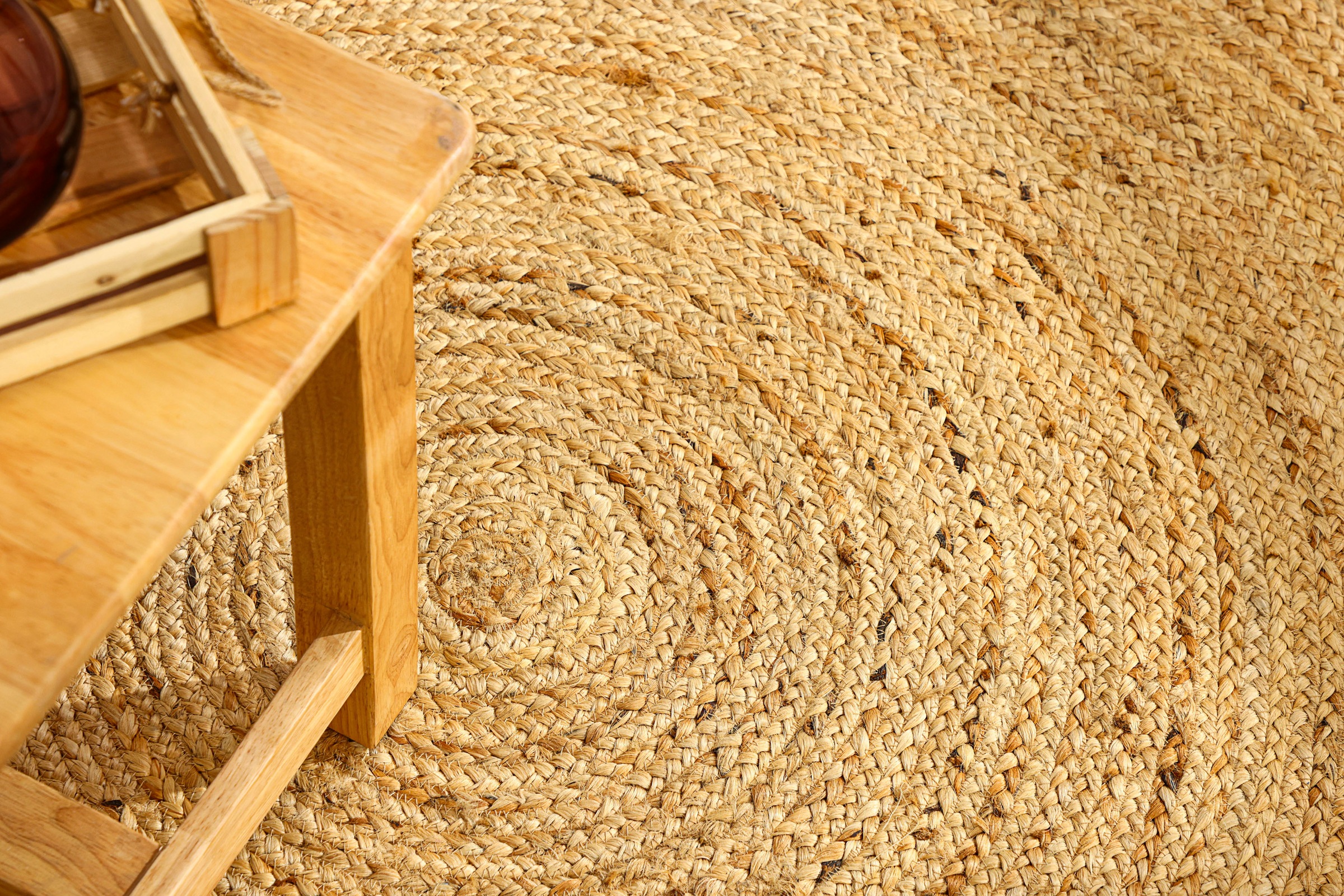 Myflair Möbel & Accessoires Teppich »Lola«, rund, 10 mm Höhe, Juteteppich, Wendeteppich, handgeflochten, 100% Naturfaser, Boho-Style