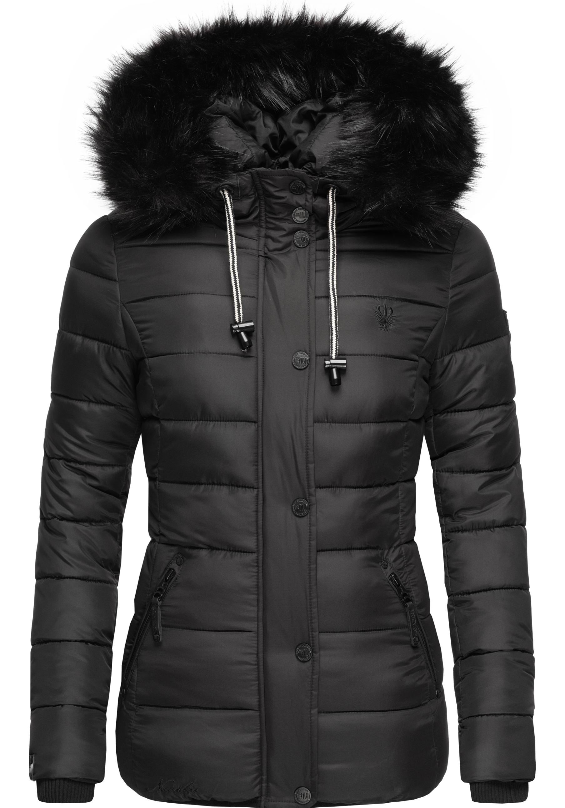 Navahoo Winterjacke »Zuckerbiene«, mit Kapuze, modische Steppjacke mit Kunstpelz Kapuze
