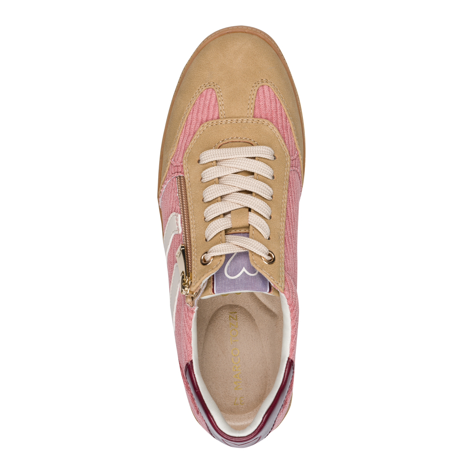 MARCO TOZZI Plateausneaker, Freizeitschuh, Halbschuh, Schnürschuh mit Kontrastbesätzen
