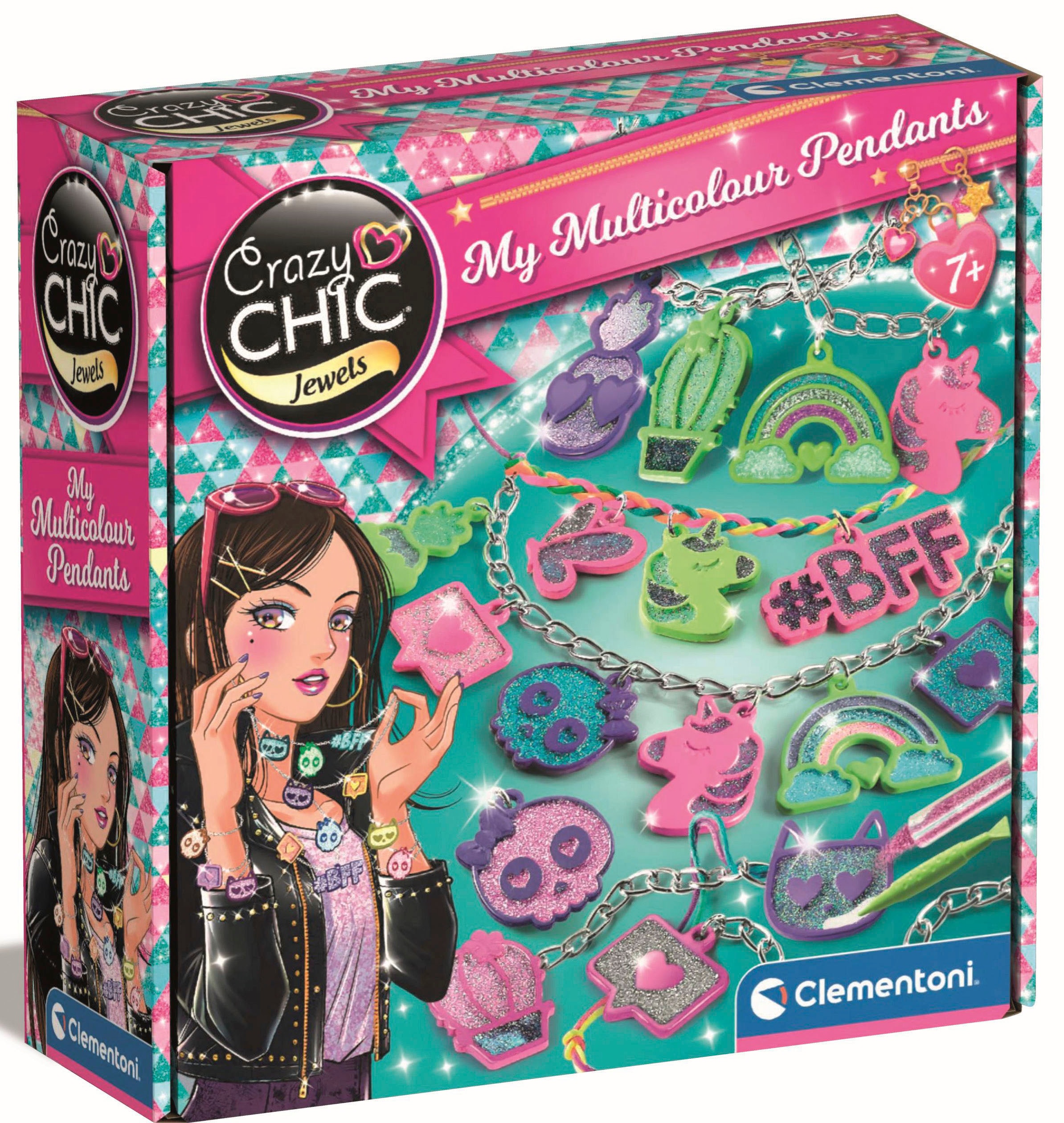 Clementoni® Kreativset »Crazy Chic, Meine bunten Anhänger«, FSC® - schützt Wald - weltweit