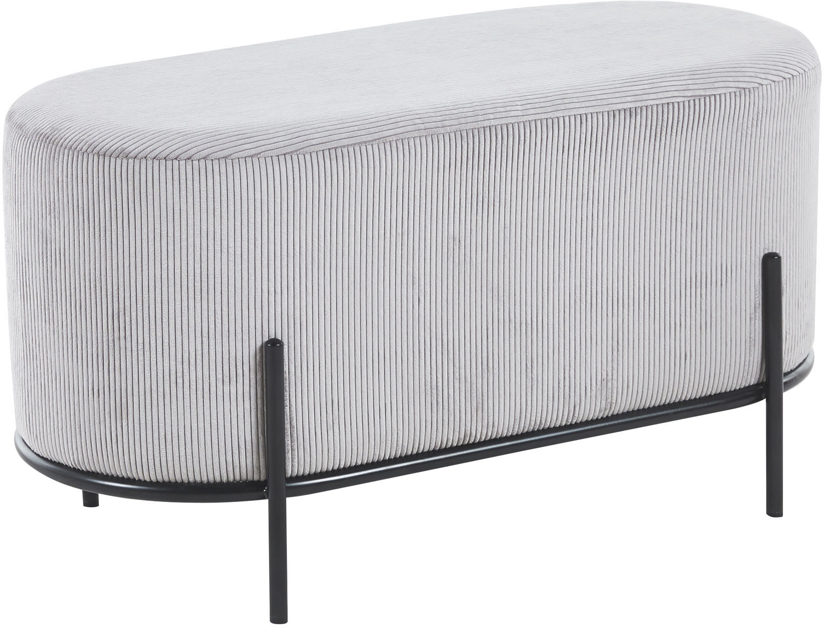 Thumbnail - SalesFever Polsterhocker, mit Design-Gestell aus schwarzem Metall