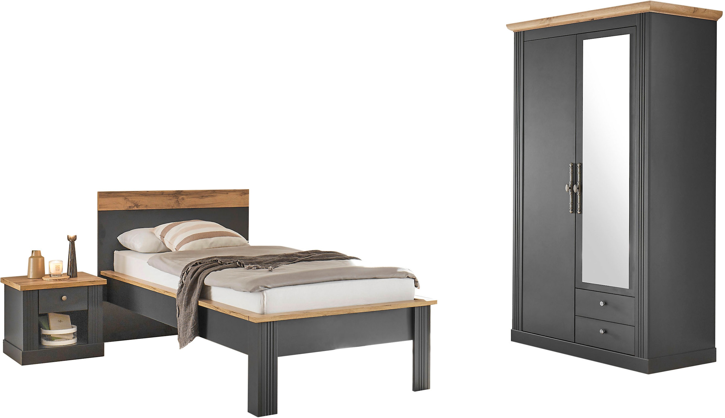 Schlafzimmer-Set »Westminster«, beinhaltet 1 Bett, Kleiderschrank 2-türig und 1...