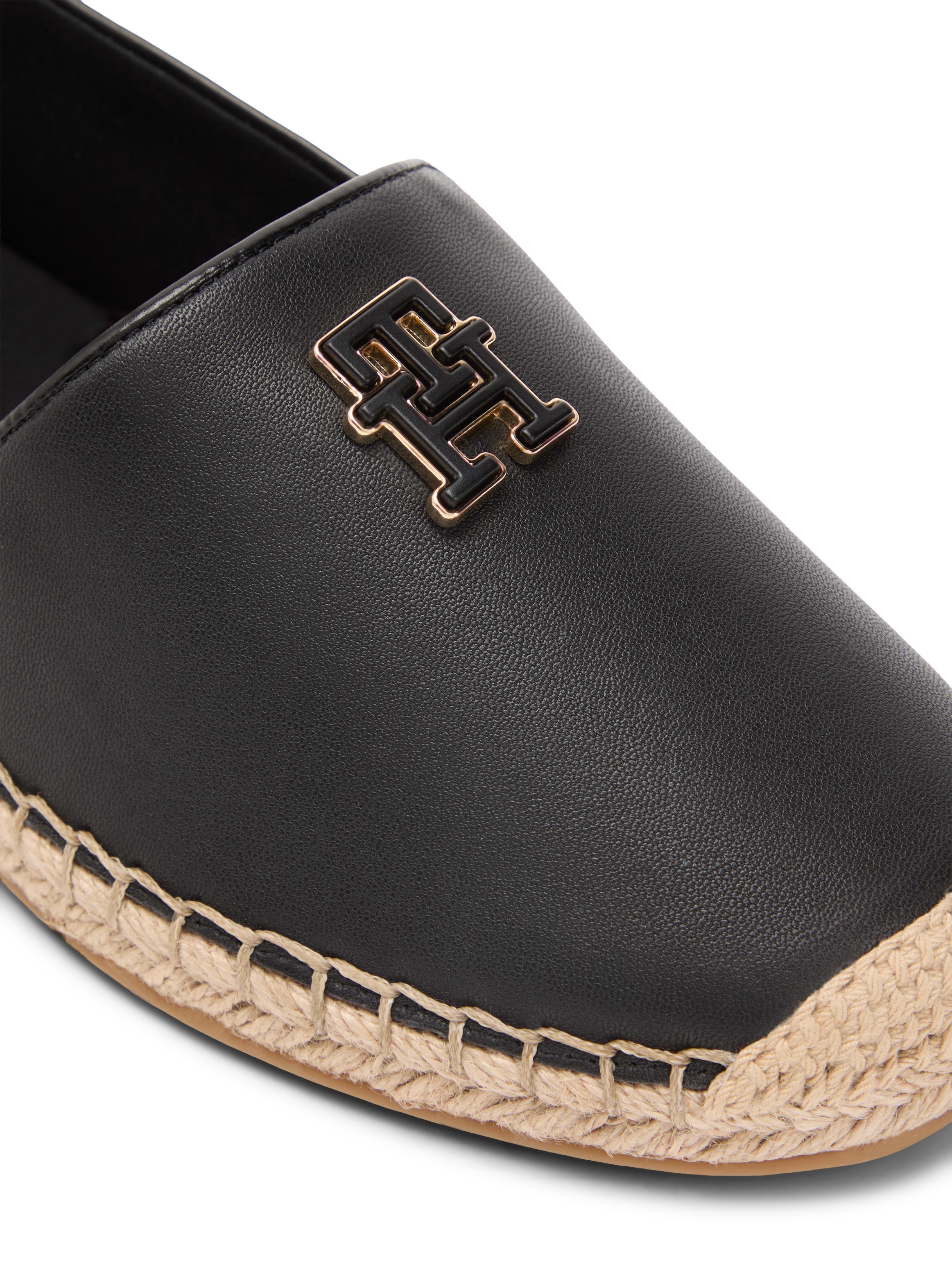 Tommy Hilfiger Espadrille "TH LOGO LEATHER ESPADRILLE" Sommerschuh, Slipper günstig online kaufen