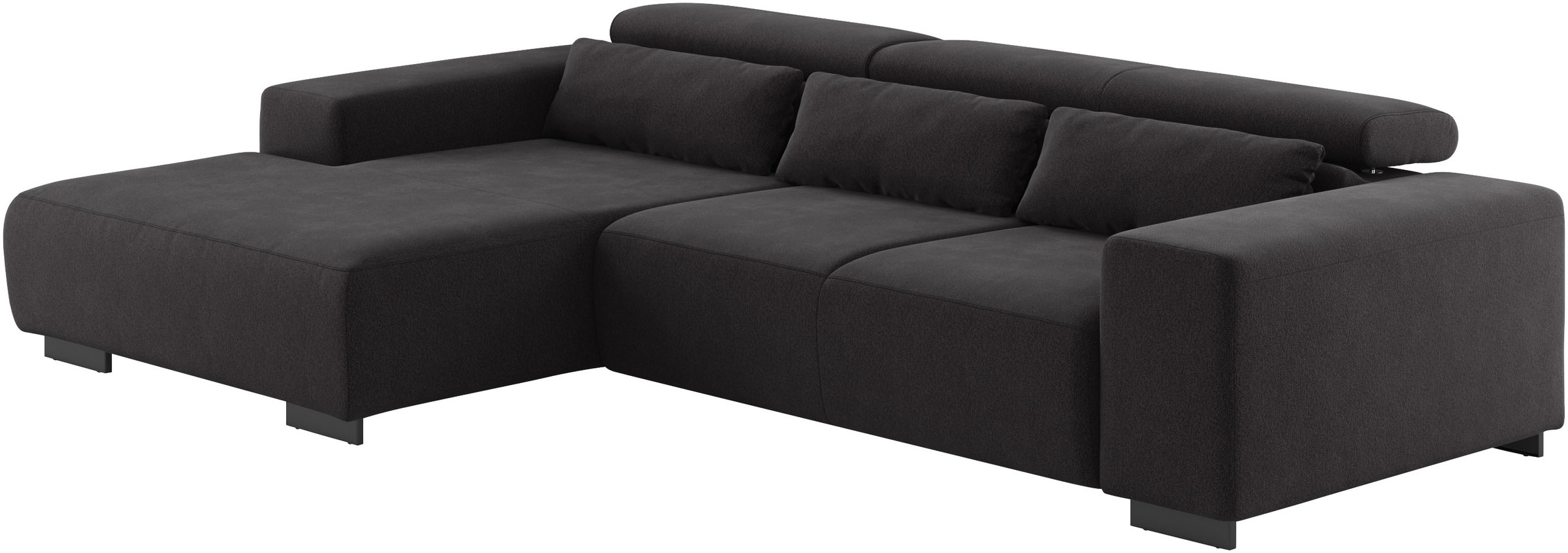 COTTA Ecksofa »Side L-Form, mit Kopfteilverstellung & 3 Nierenkissen«, optional motorische Sitztiefenverstellung