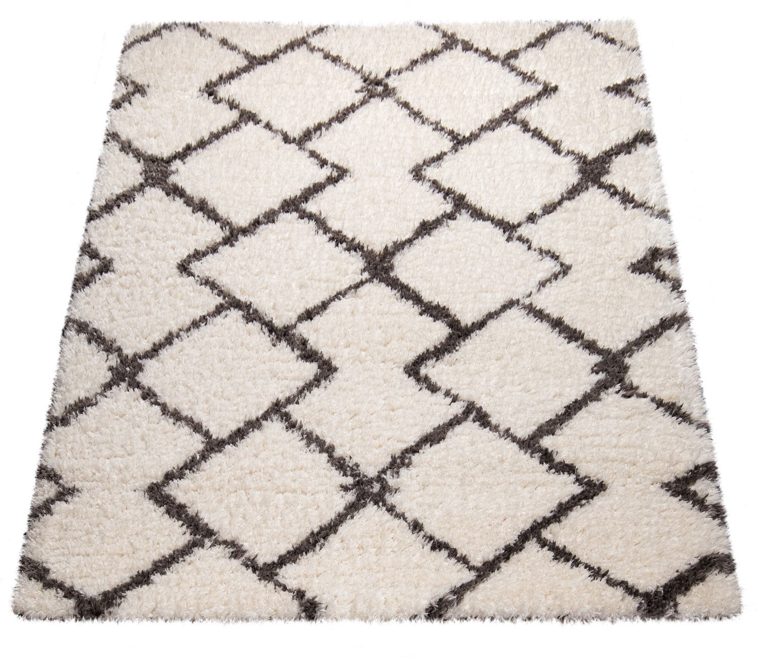 Paco Home Hochflor-Teppich "Maghreb 76" rechteckig 44 Höhe modernes Gitter günstig online kaufen