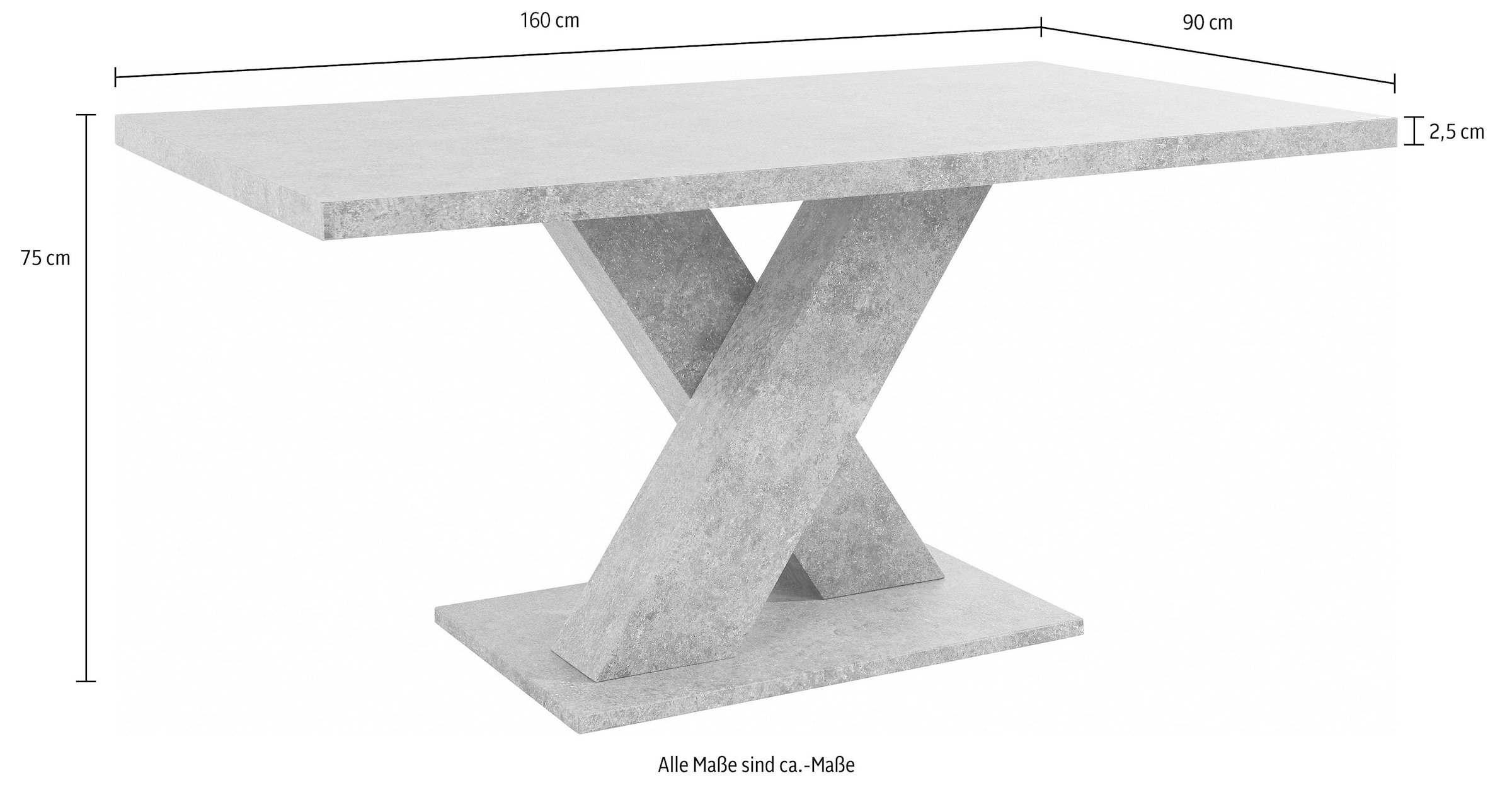 INOSIGN Essgruppe, (Set, 5 tlg.), mit 4 Stühlen und Tisch in Zement-Optik