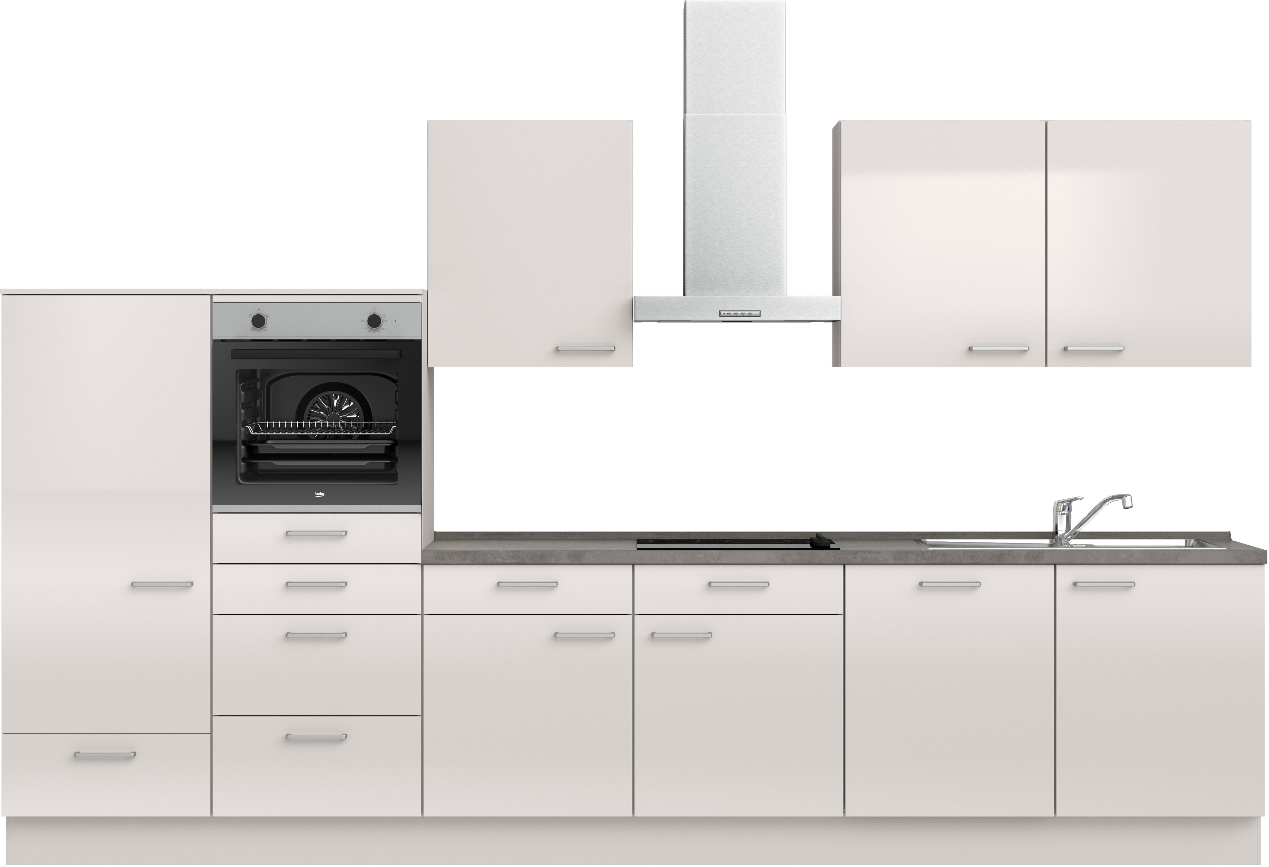 nobilia Küchenzeile ""Flash I", NEU: individuell anpassbar mit gratis Profi-Beratung" vormontiert, Breite 360 cm, Ausrichtung wählbar, wahlw. mit E-Geräten