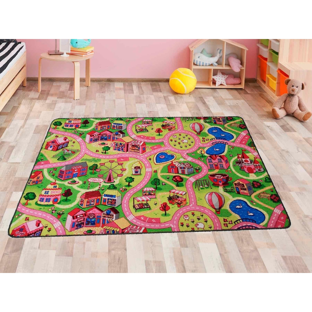 Primaflor-Ideen in Textil Kinderteppich »SWEET CITY«, rechteckig, Straßen-Spiel-Teppich, Straßenbreite ca. 9 cm, Kinderzimmer