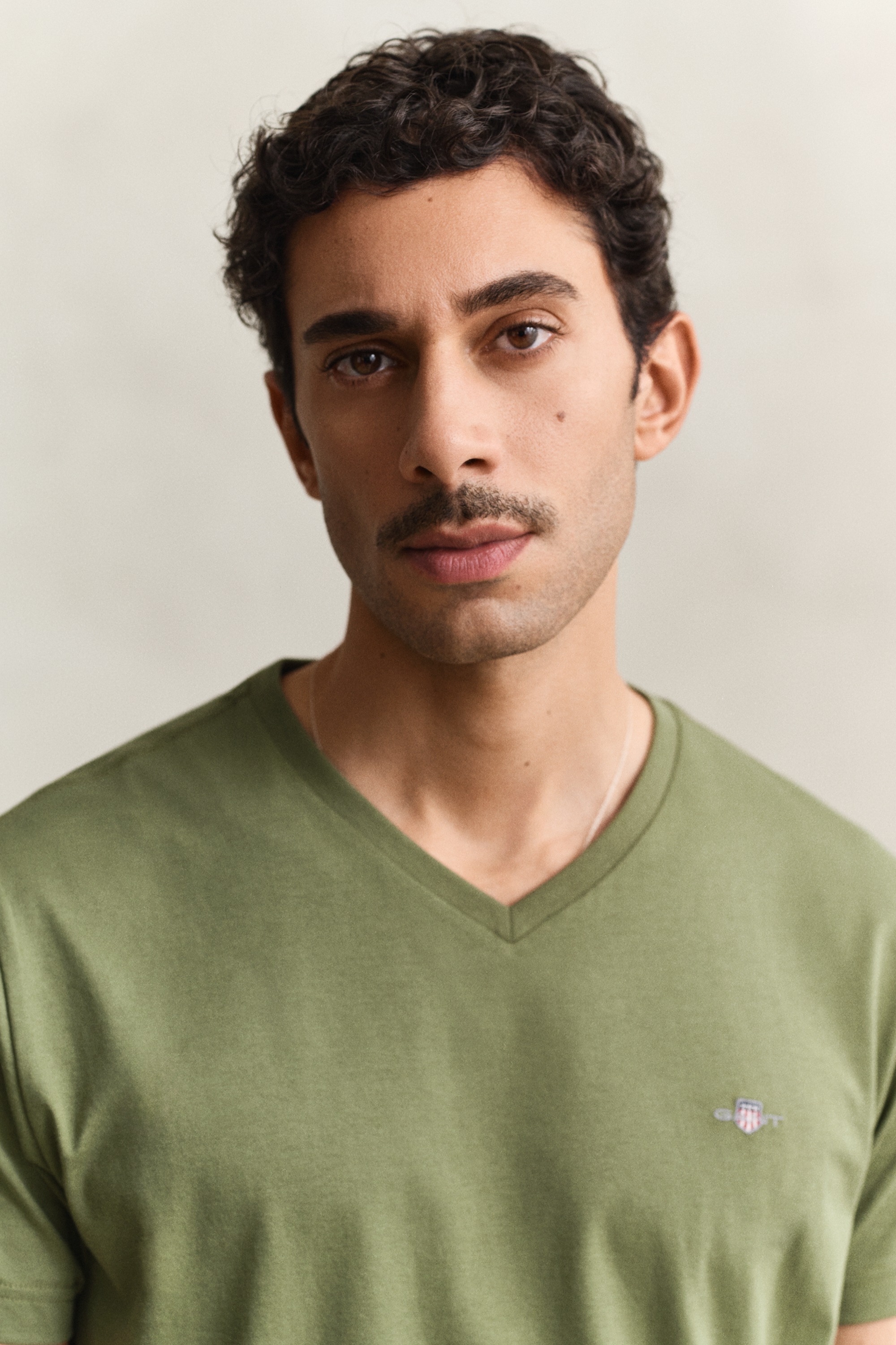 Gant Slim Shield V-Neck T-Shirt Dry Herb Green M 2
