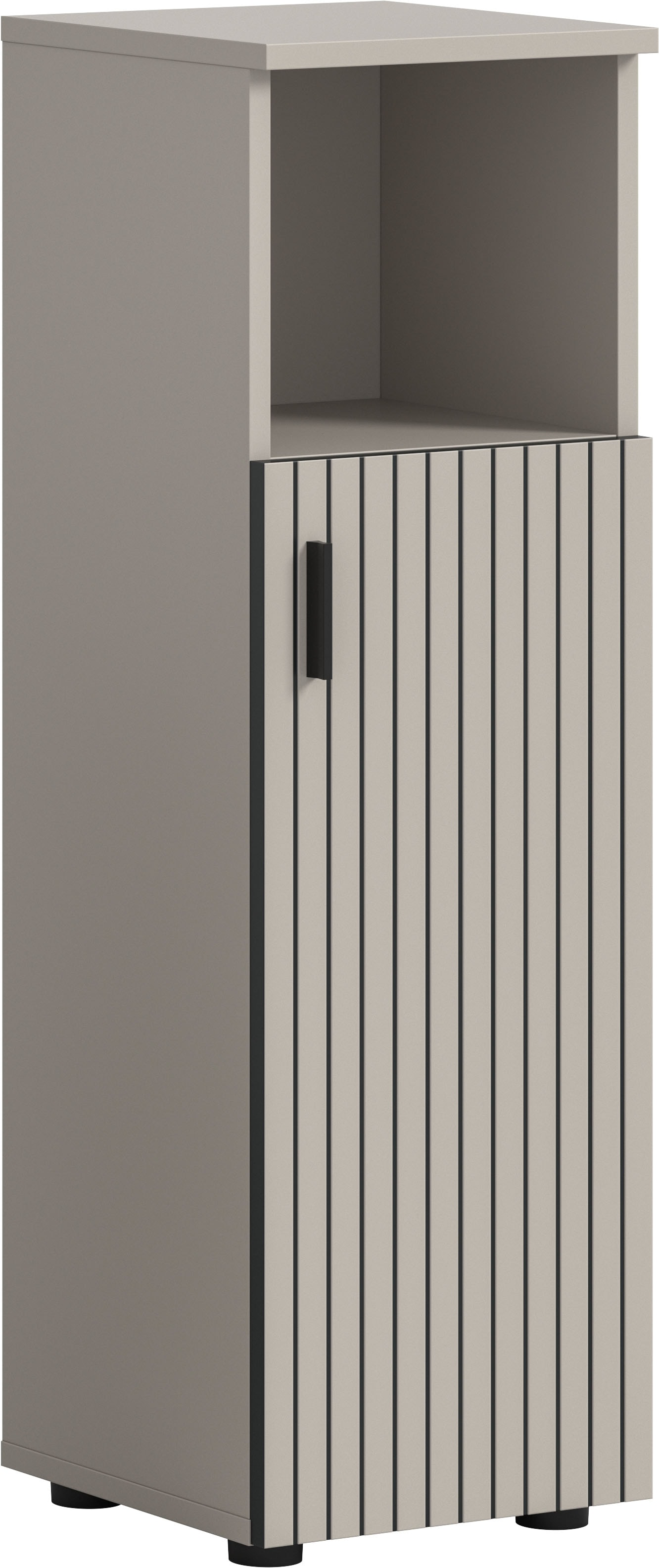 welltime Stauraumschrank "MANI, Höhe: 95 cm, Paneeloptik, 1 offenes Fach, 1 Tür" 1 Stk. tlg. Badezimmerschrank, Badschrank, Bad, Badezimmer