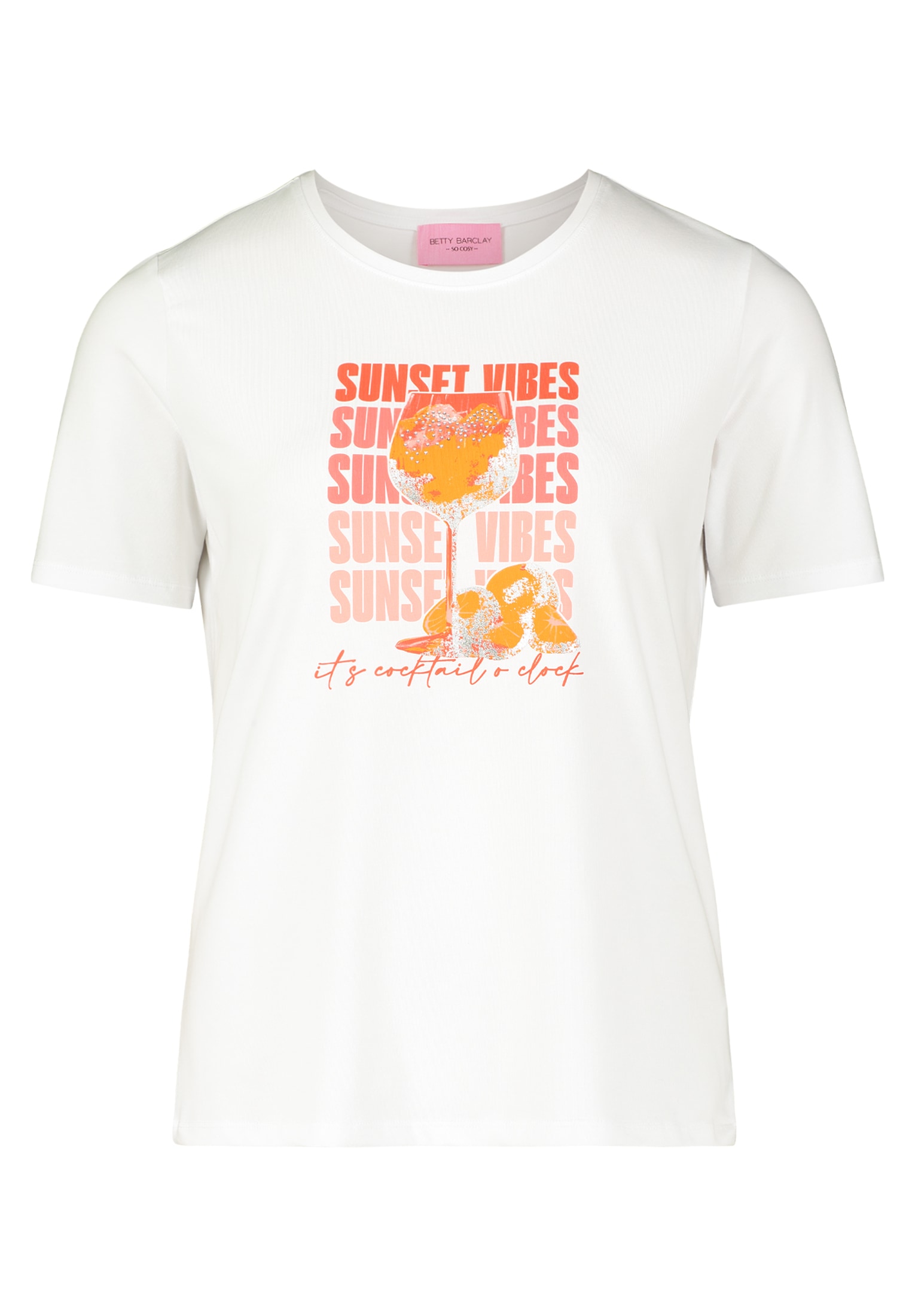 Betty Barclay Kurzarmshirt »Betty Barclay Basic Shirt mit Aufdruck«, (1 tlg.), Glitzersteine
