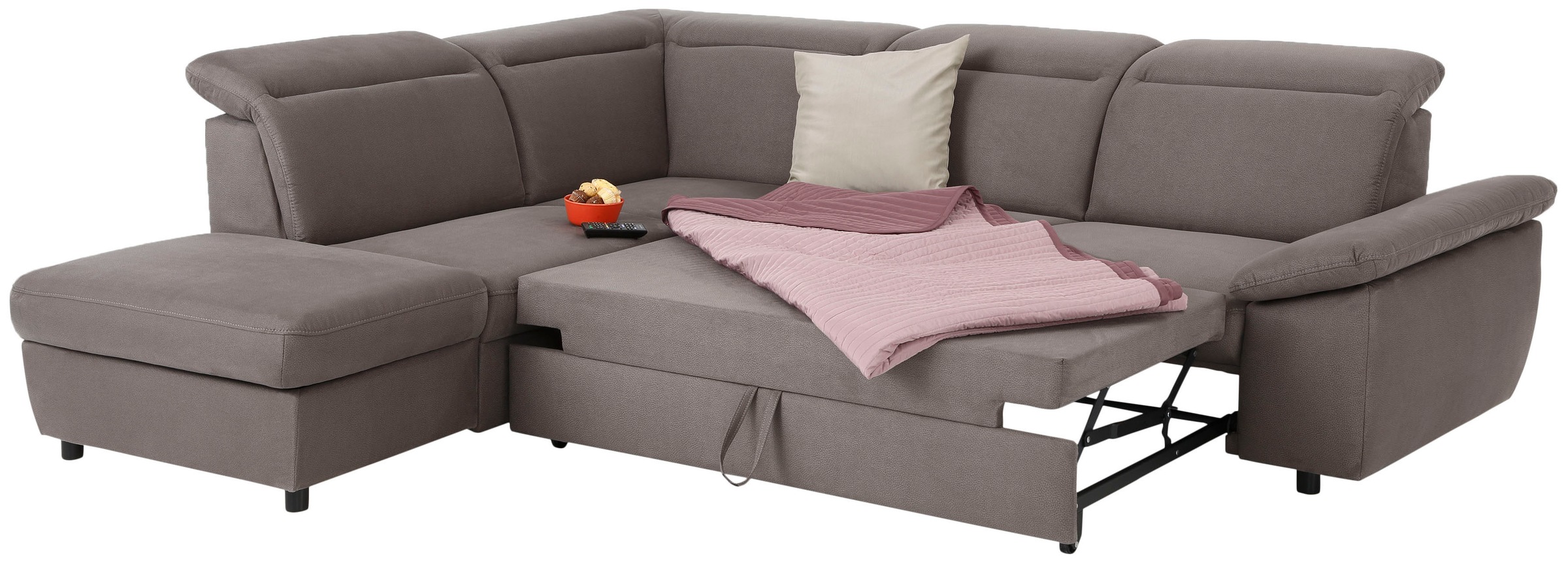 Home affaire Ecksofa »Mauritius L-Form«, mit Ottomane, mit Kopfteil- und Armlehnverstellung