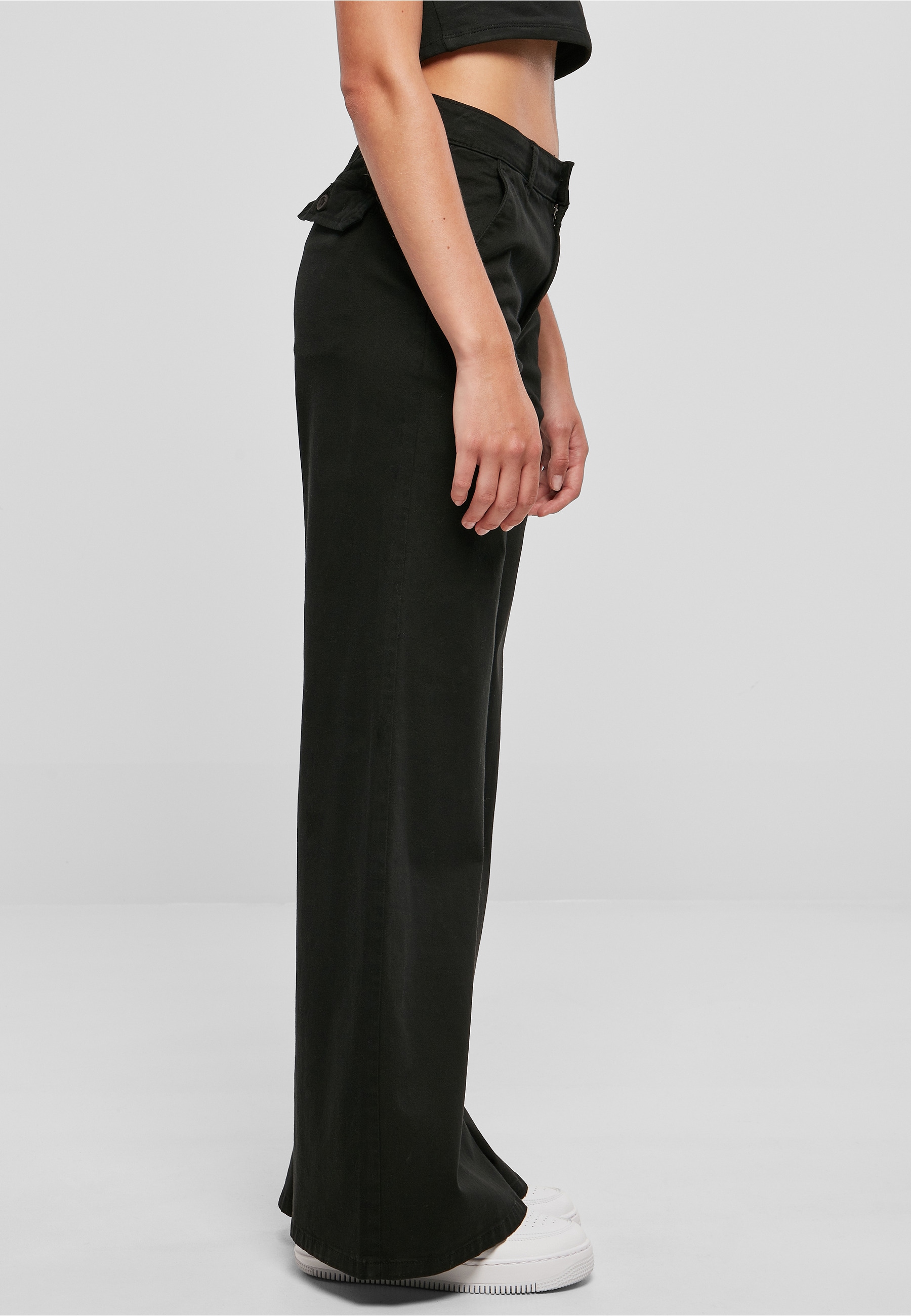 URBAN CLASSICS Chinos »Urban Classics Damen Ladies High Waist Wide Leg Chino Pants«
