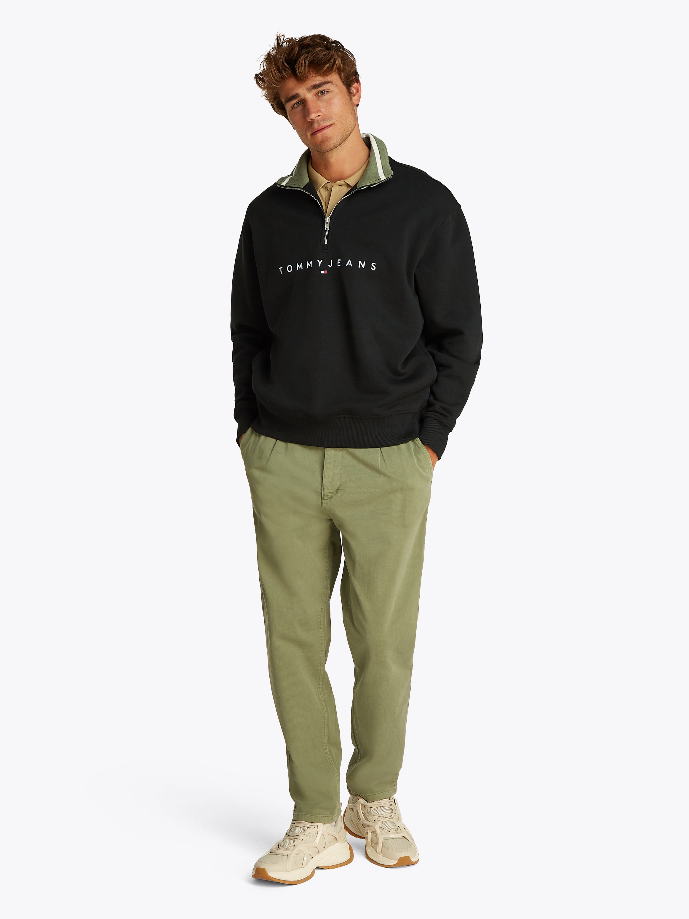 Tommy Jeans Sweatshirt »TJM RLX LINEAR 1/4 ZIP«, Mit Rundhalsausschnitt
