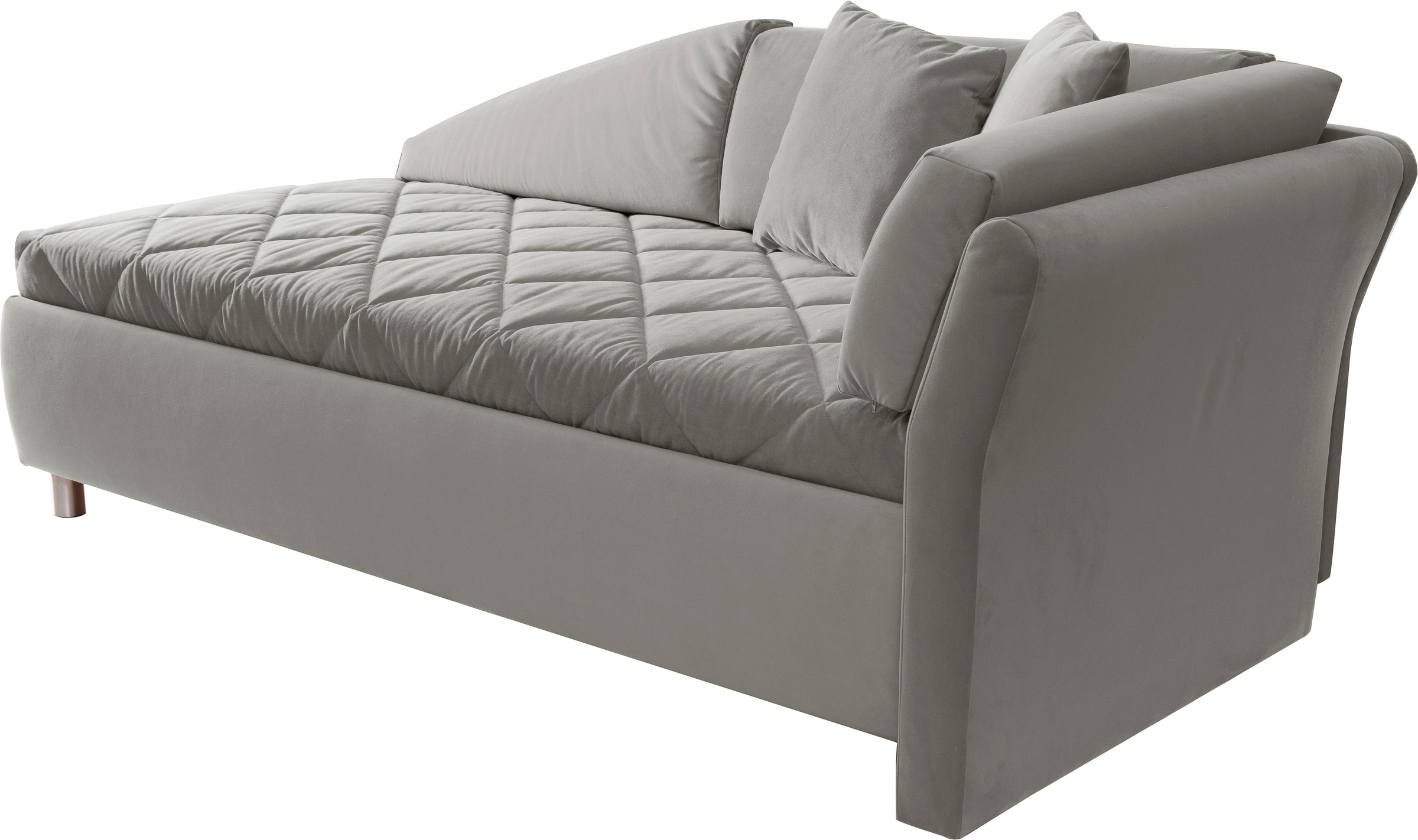 alina Schlafsofa, Bettkasten, Zierkissen-Set aus: 2 Stk. 40x40cm, 1 Stk. 30x30cm