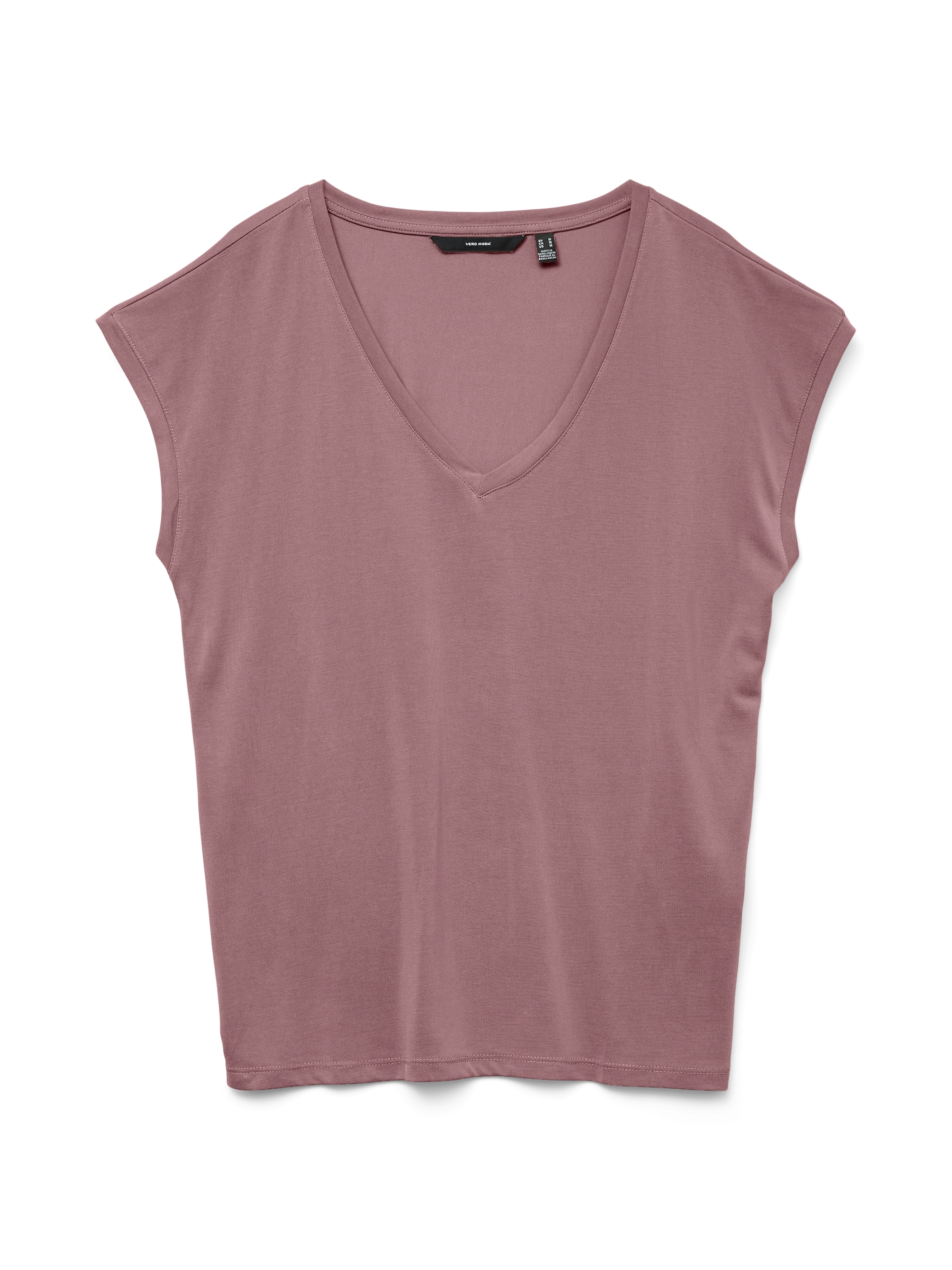 Vero Moda »VMFILLI SS V-NECK TEE GA NOOS« Materialmix, relaxed fit
