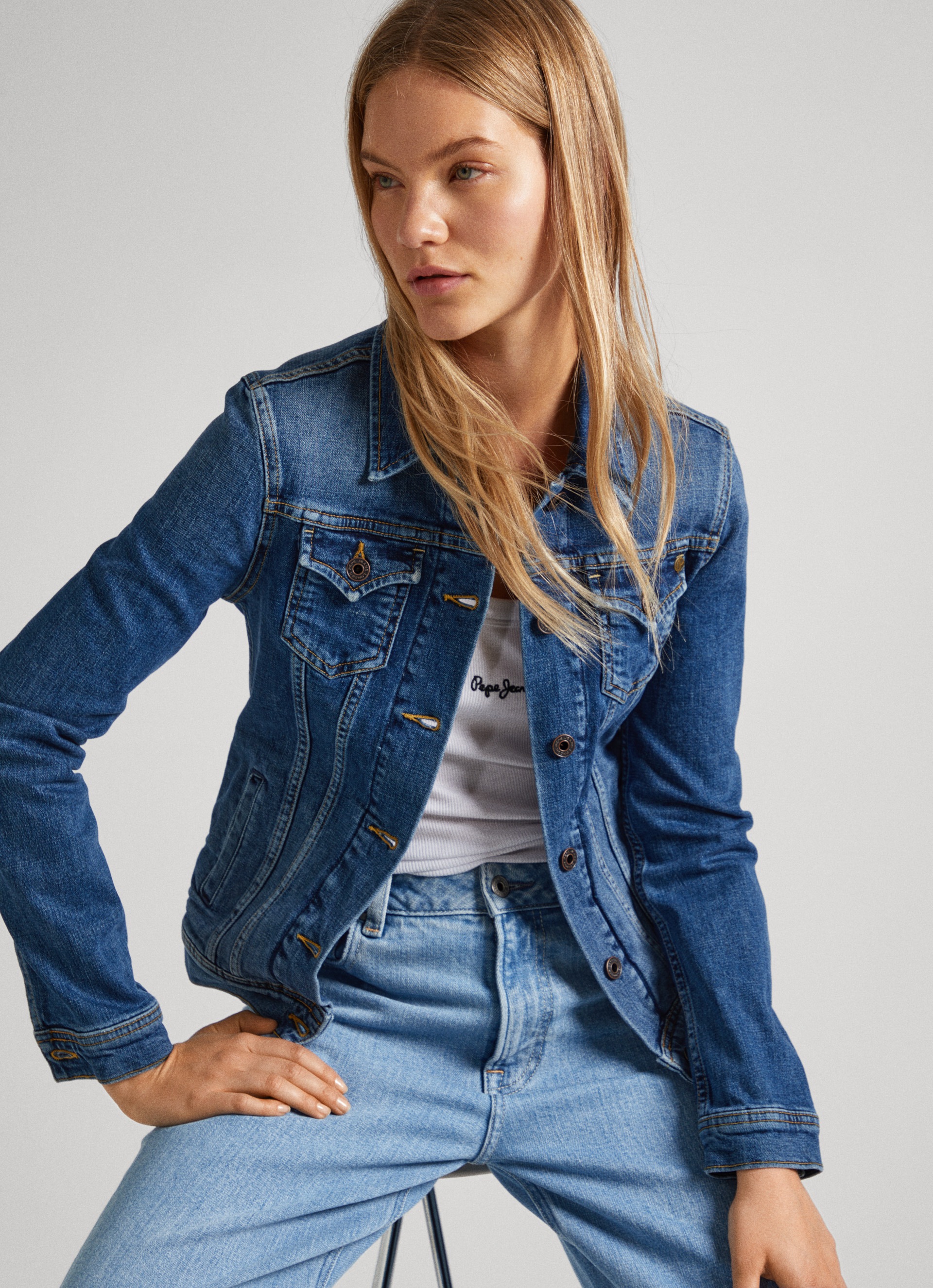 Pepe Jeans Jeansjacke "THRIFT", mit aufgesetzten Brusttaschen und durchgehe günstig online kaufen