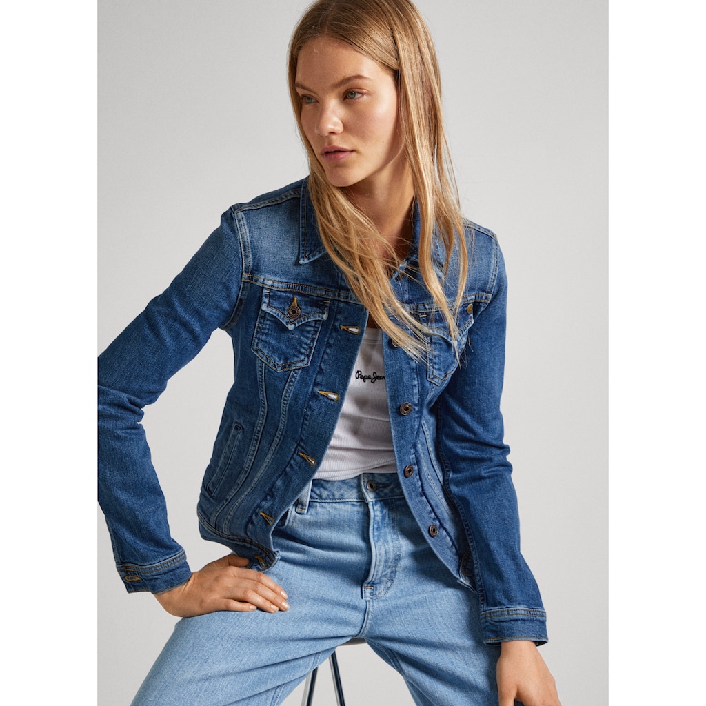 Pepe Jeans Jeansjacke »THRIFT«, mit aufgesetzten Brusttaschen und durchgehender Knopfleiste