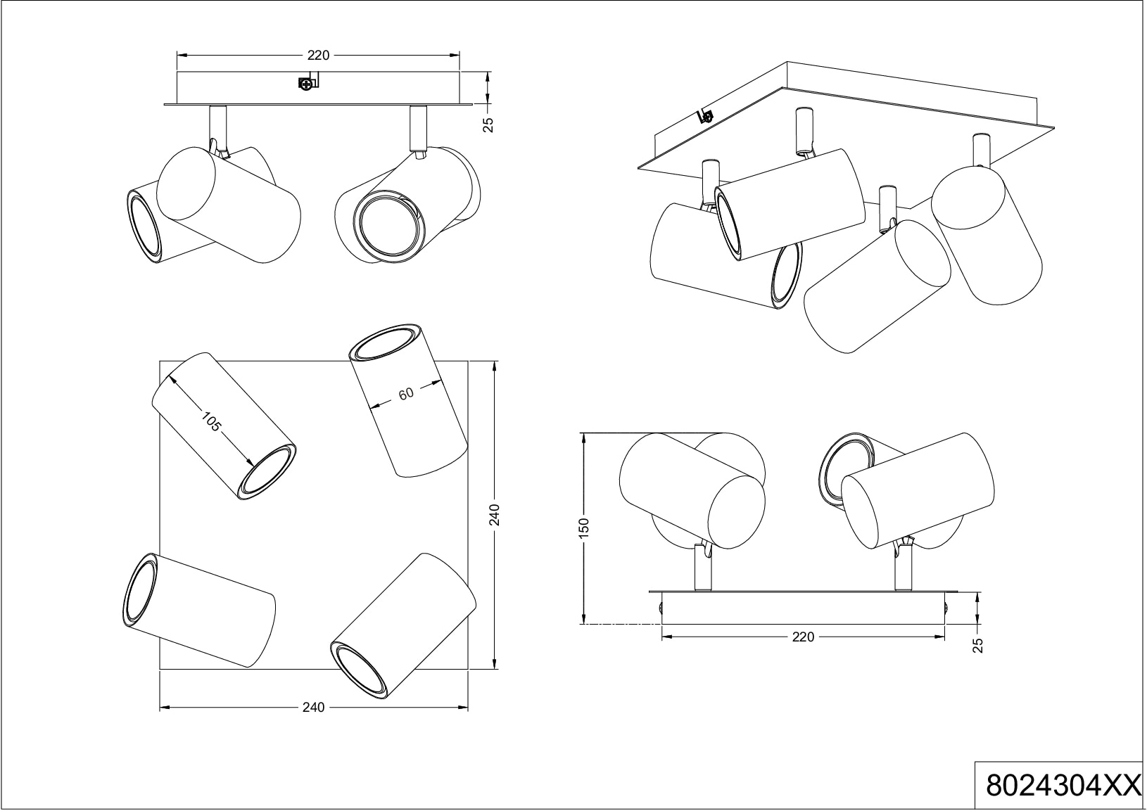TRIO Leuchten Deckenstrahler »Marley« GU10 1 Stk. Leuchtmittel frei wählbar; Altmessingoptik, Spots dreh- und schwenkbar