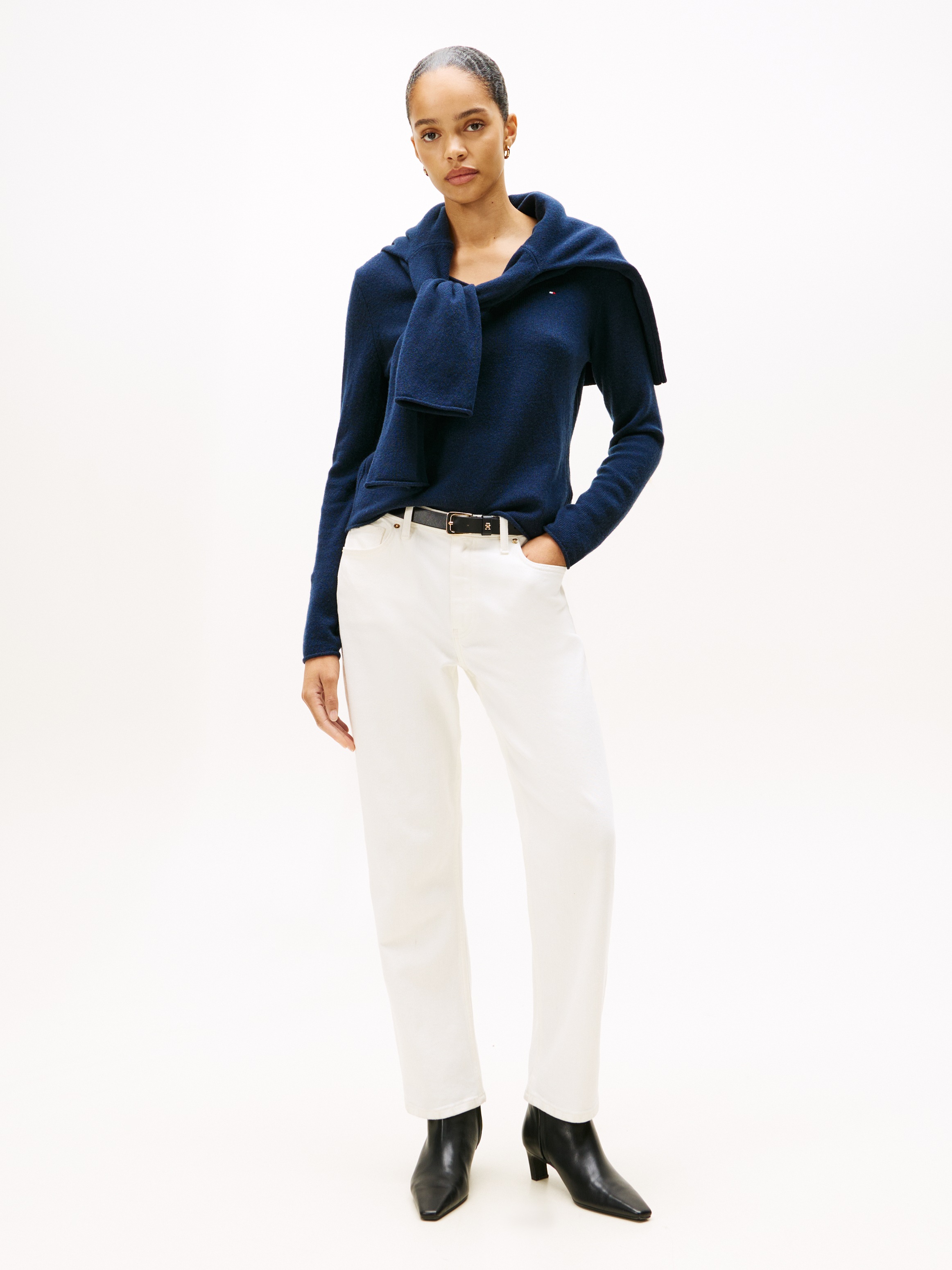 Thumbnail - Tommy Hilfiger Strickpullover "SOFT WOOL V-NK SWEATER" aus reiner Wolle