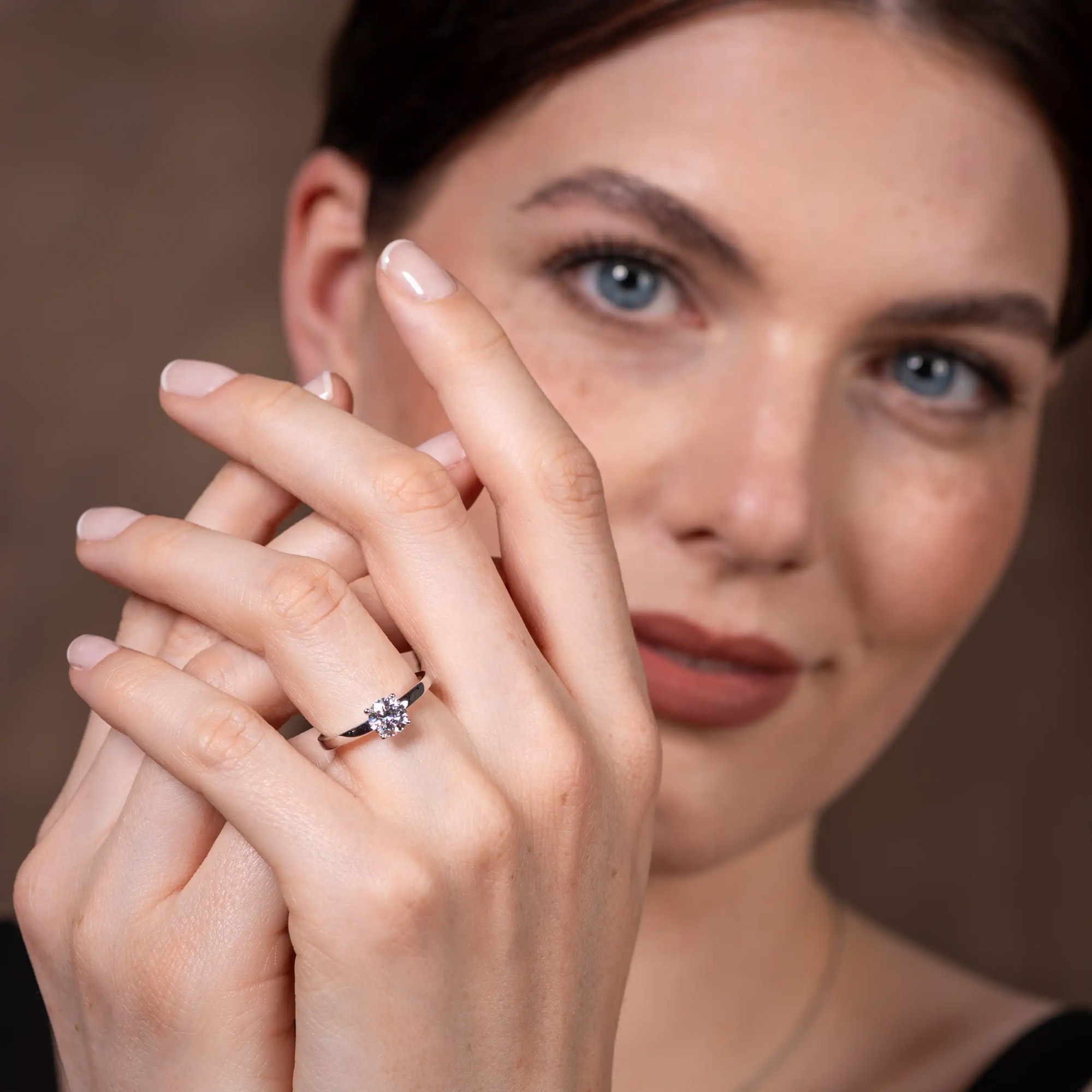LYOMI Fingerring »Gold 585 mit einem im Labor gezüchteten Diamanten mit 1,0ct.«