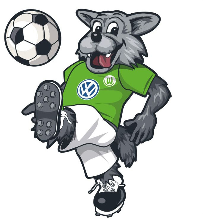Wandtattoo »Fußball VfL Wolfsburg Wölfi«, (1 St.), selbstklebend, entfernbar