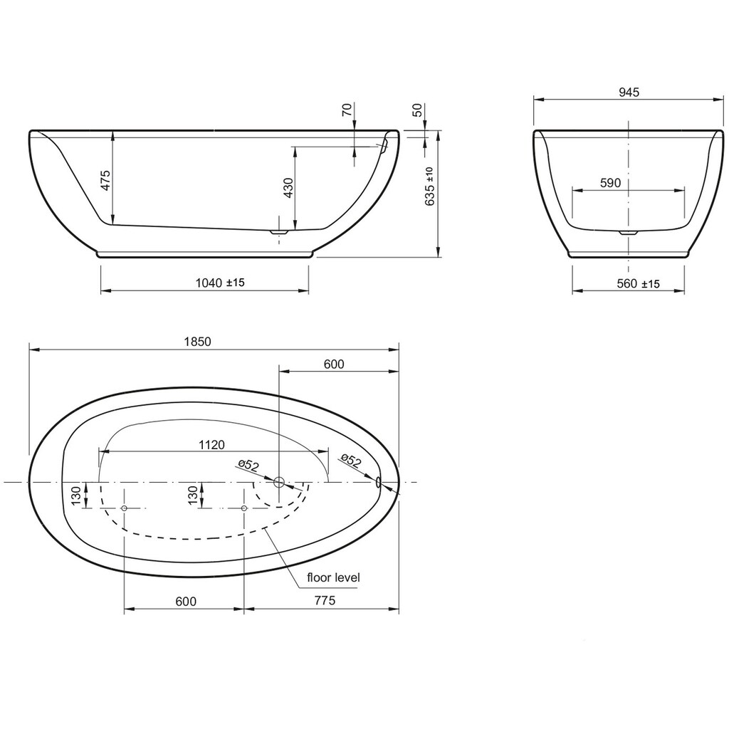 OTTOFOND Badewanne »Sommerset«, (1 tlg.)