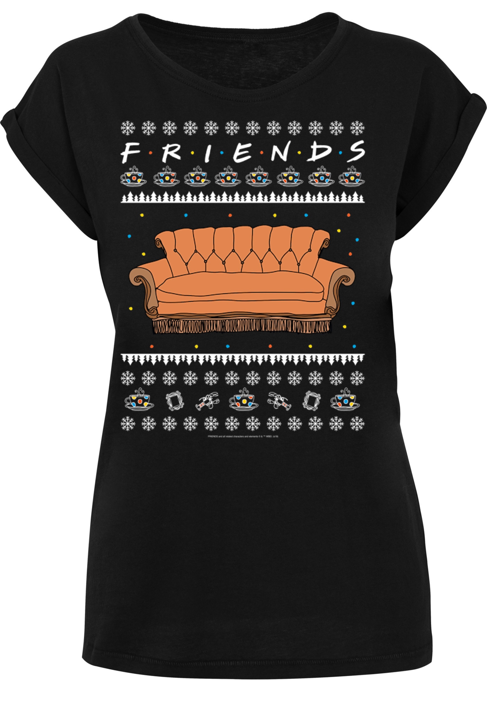 F4NT4STIC T-Shirt »FRIENDS TV Serie Fair Isle Couch«, Damen,Premium Merch,Regular-Fit,Kurze Ärmel,Bedruckt