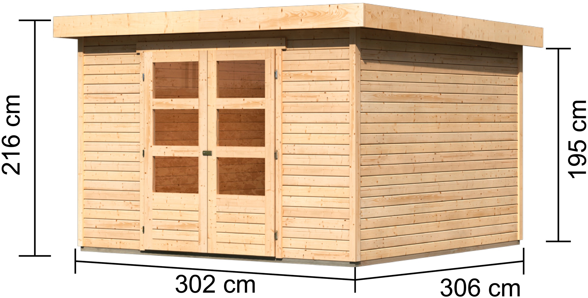 Karibu Gartenhaus »Arnis 6«, naturbelassen oder terragrau