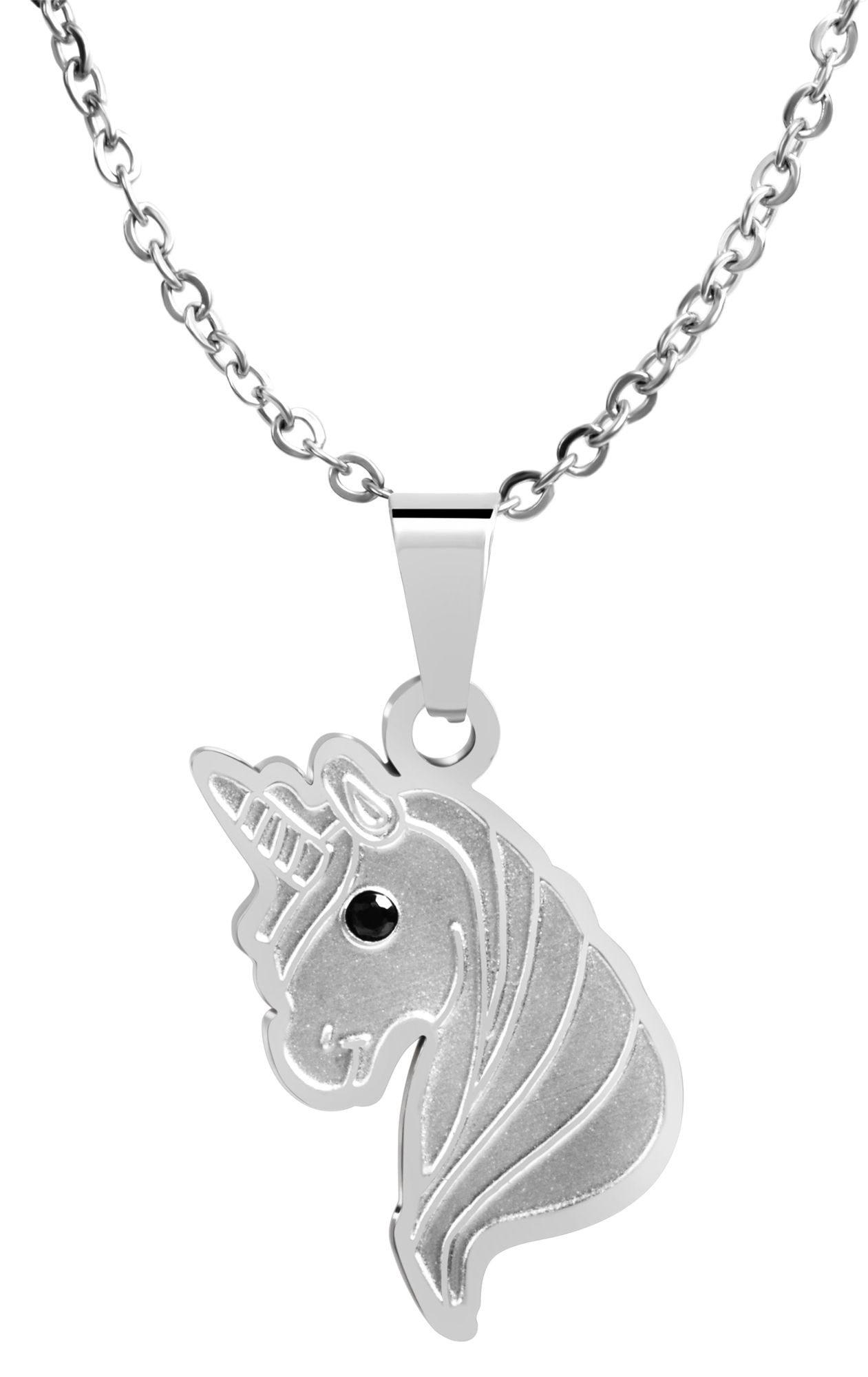 Adelia´s Kette ohne Anhänger »Halskette – Einhorn aus Edelstahl mit Strass Steinchen 48 cm« Perfekt zum Verschenken an besondere Menschen