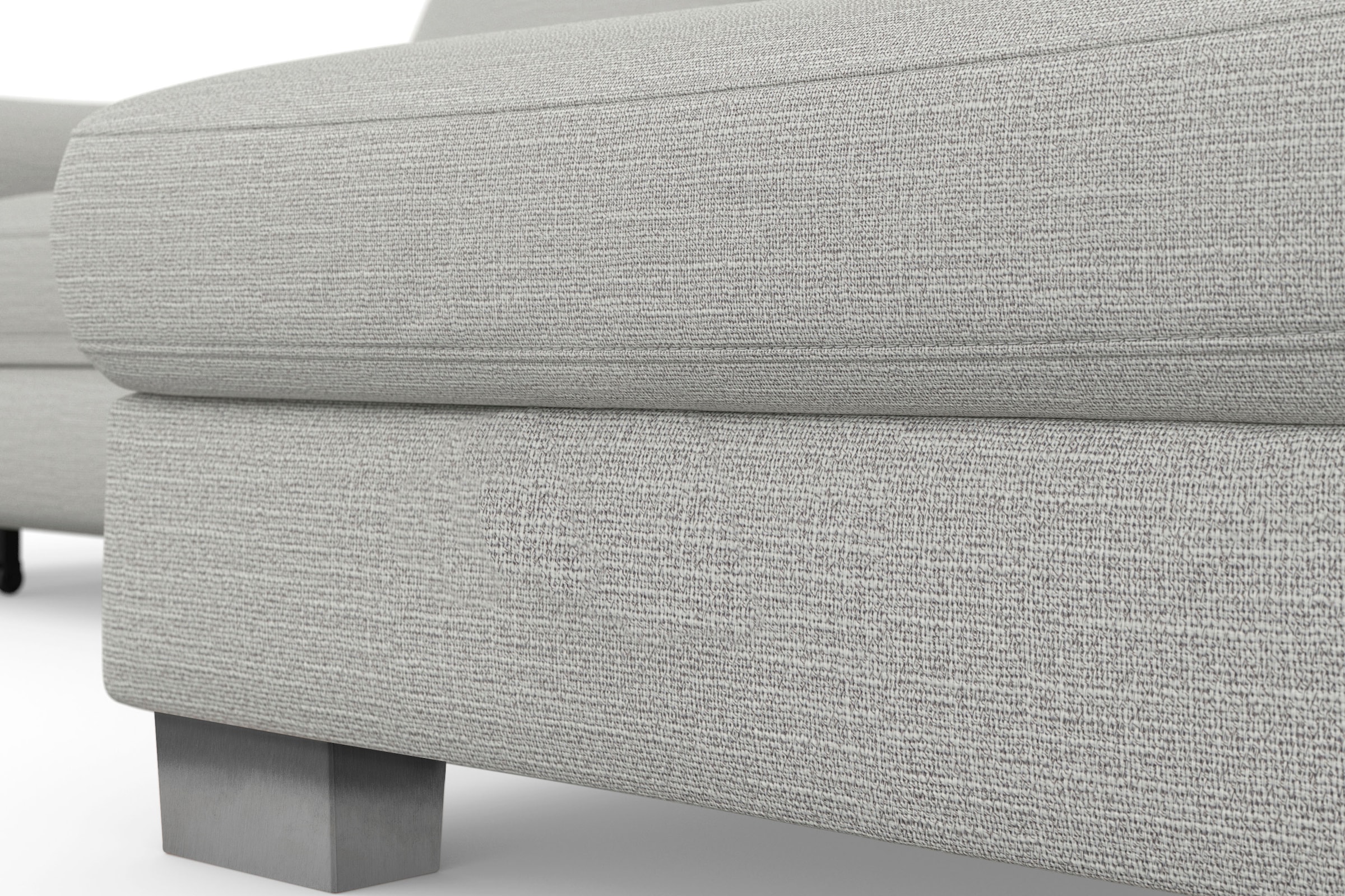 sit&more Ecksofa »Dundee L-Form« mit Federkern und Edelstahlfüßen, wahlweise mit Kopfteilverstellung