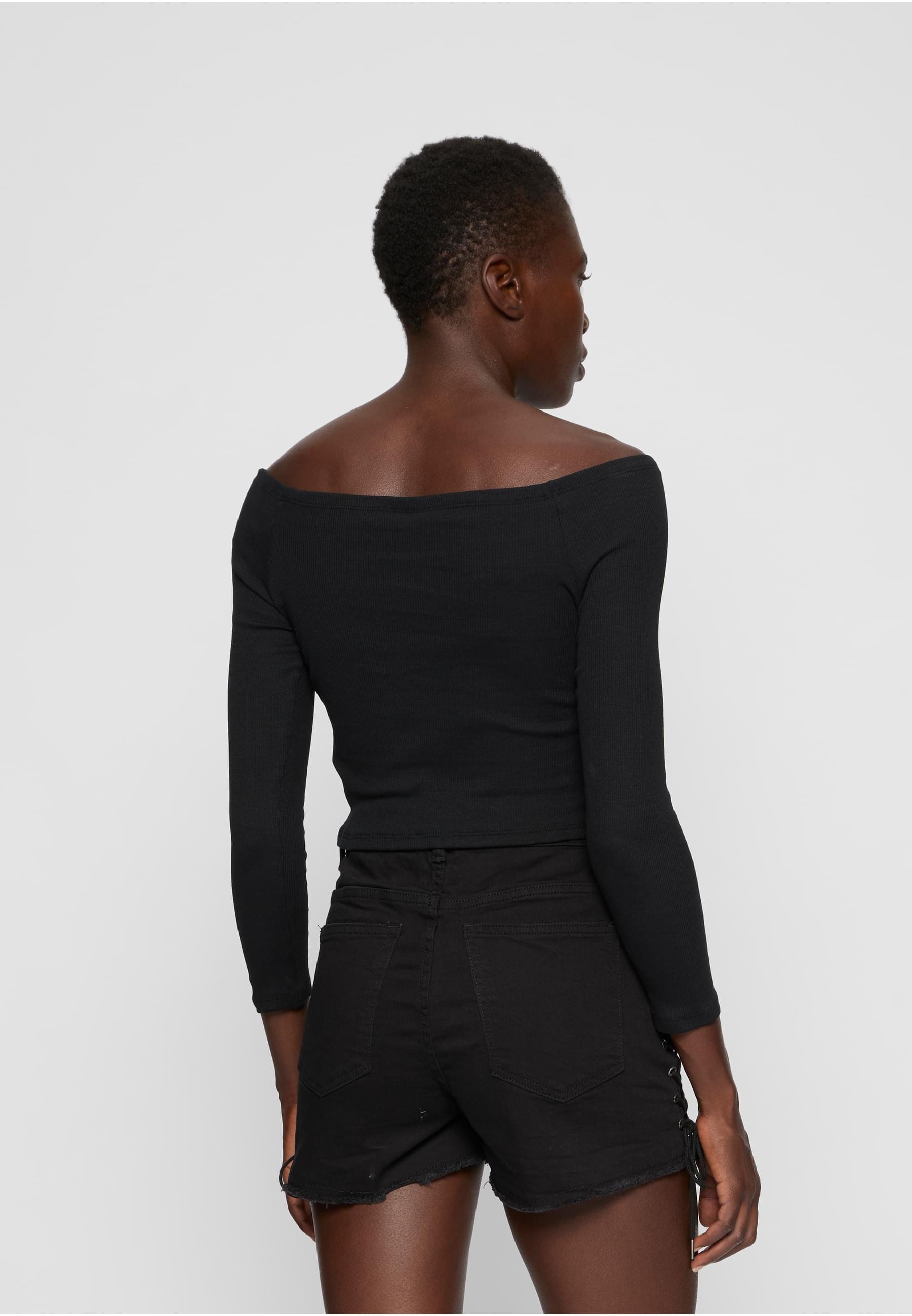 URBAN CLASSICS Langarmshirt »Urban Classics Damen Ladies Off Shoulder Rib Longsleeve«, (1 tlg.)