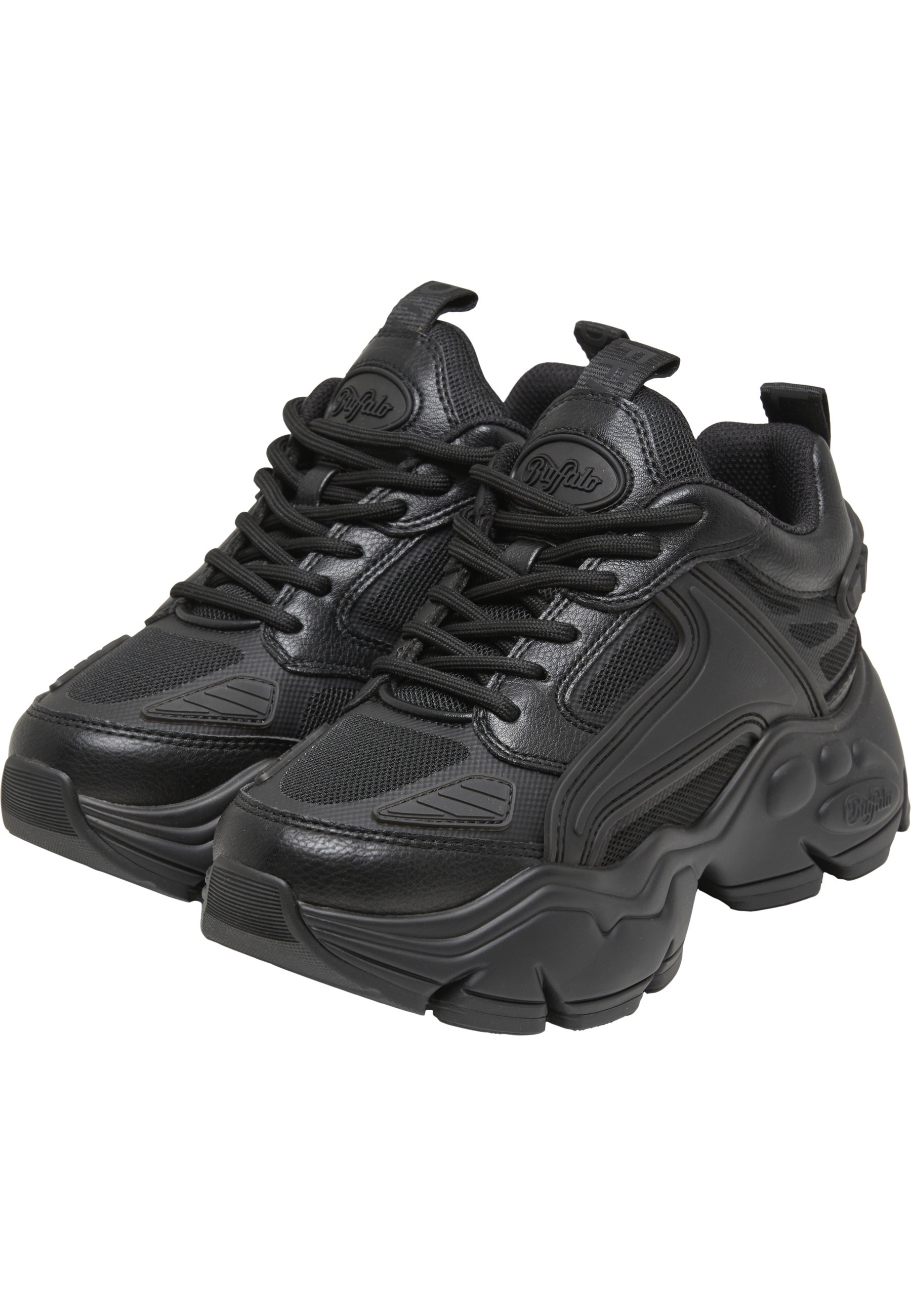 Trainingsschuh BUFFALO "Buffalo BINARY ATHENA - VEGAN NAPPA/MESH", Damen, Gr. 41, schwarz, Kunstfaser, unifarben, Schuhe