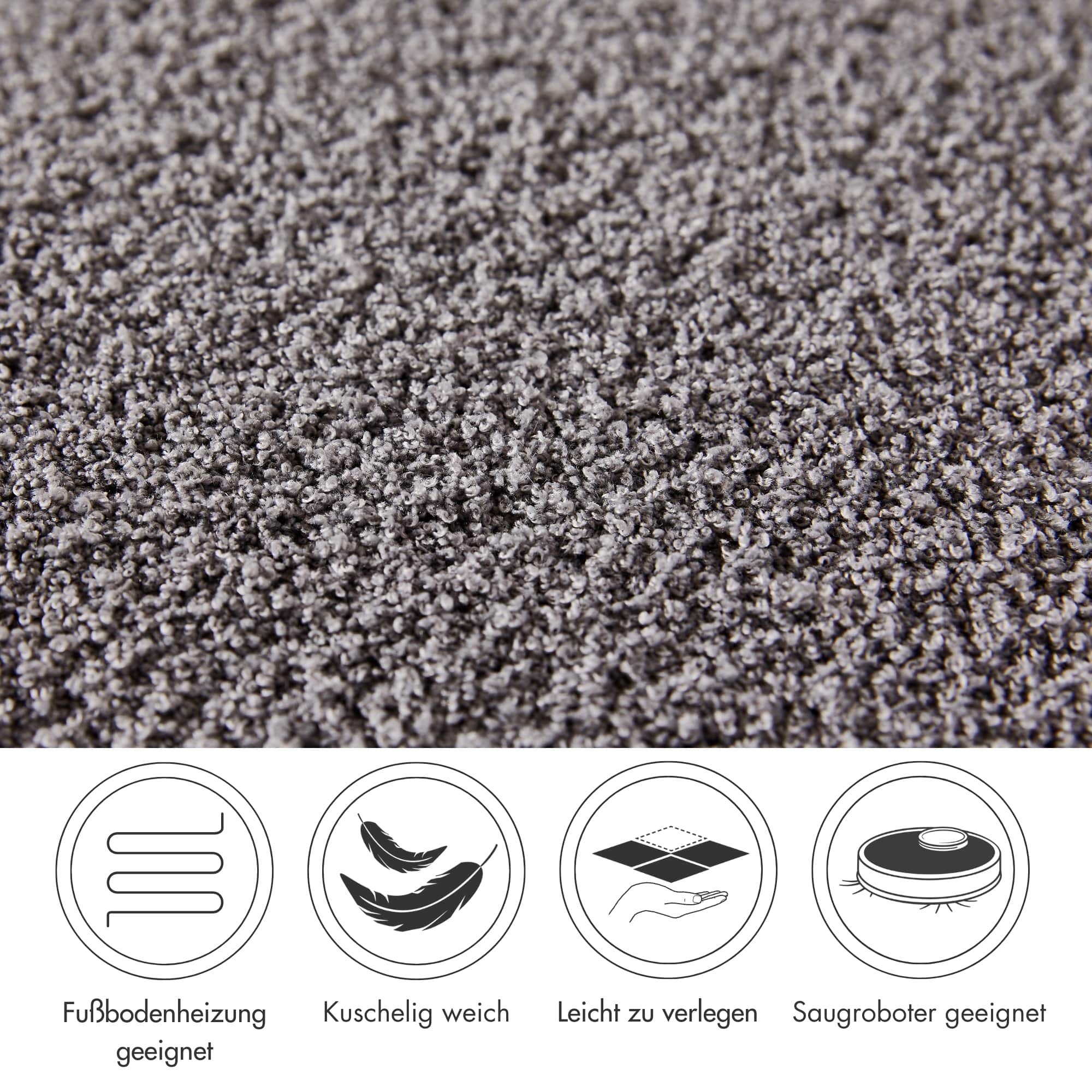 Andiamo Teppichboden »Softness«, rechteckig, Uni Farben, Breite 400 cm, besonders weich, Wohnzimmer, Schlafzimmer