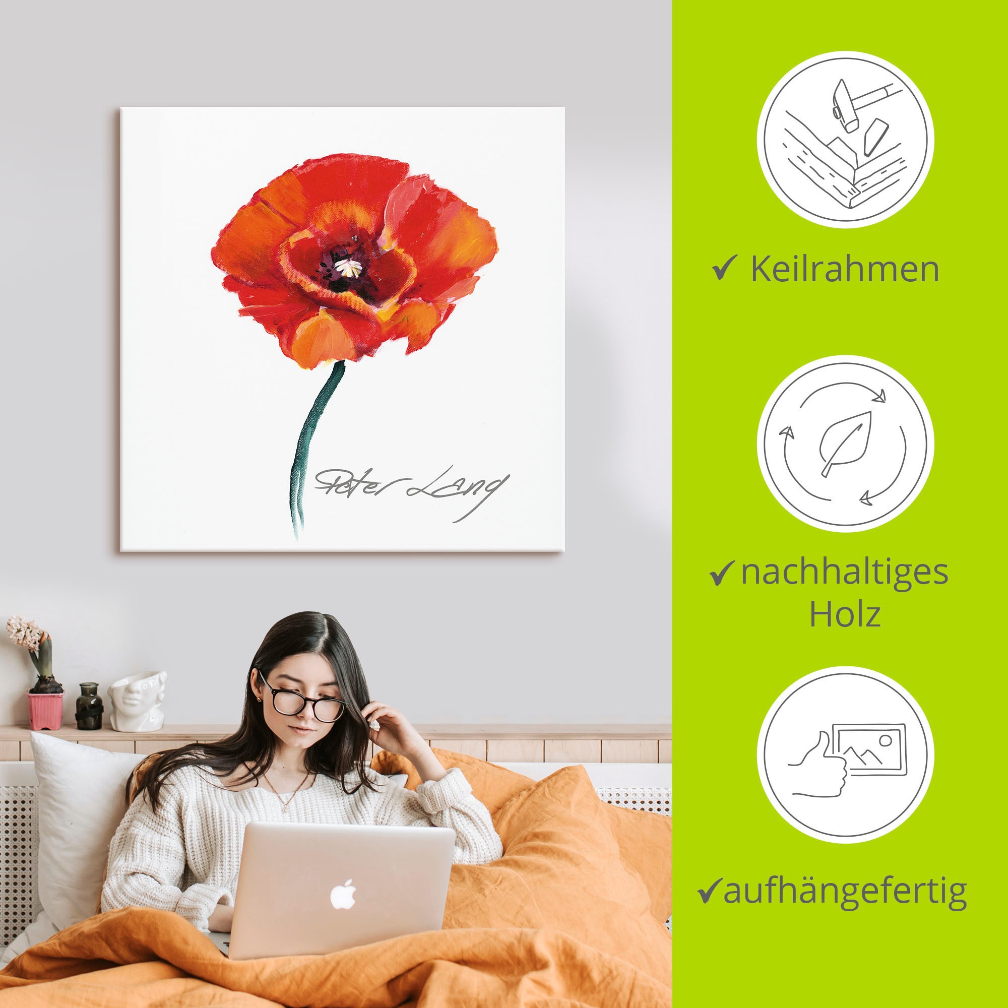 Artland Wandbild »Blume_weiß III«, Blumen, (1 St.), als Leinwandbild, Poster in verschied. Größen