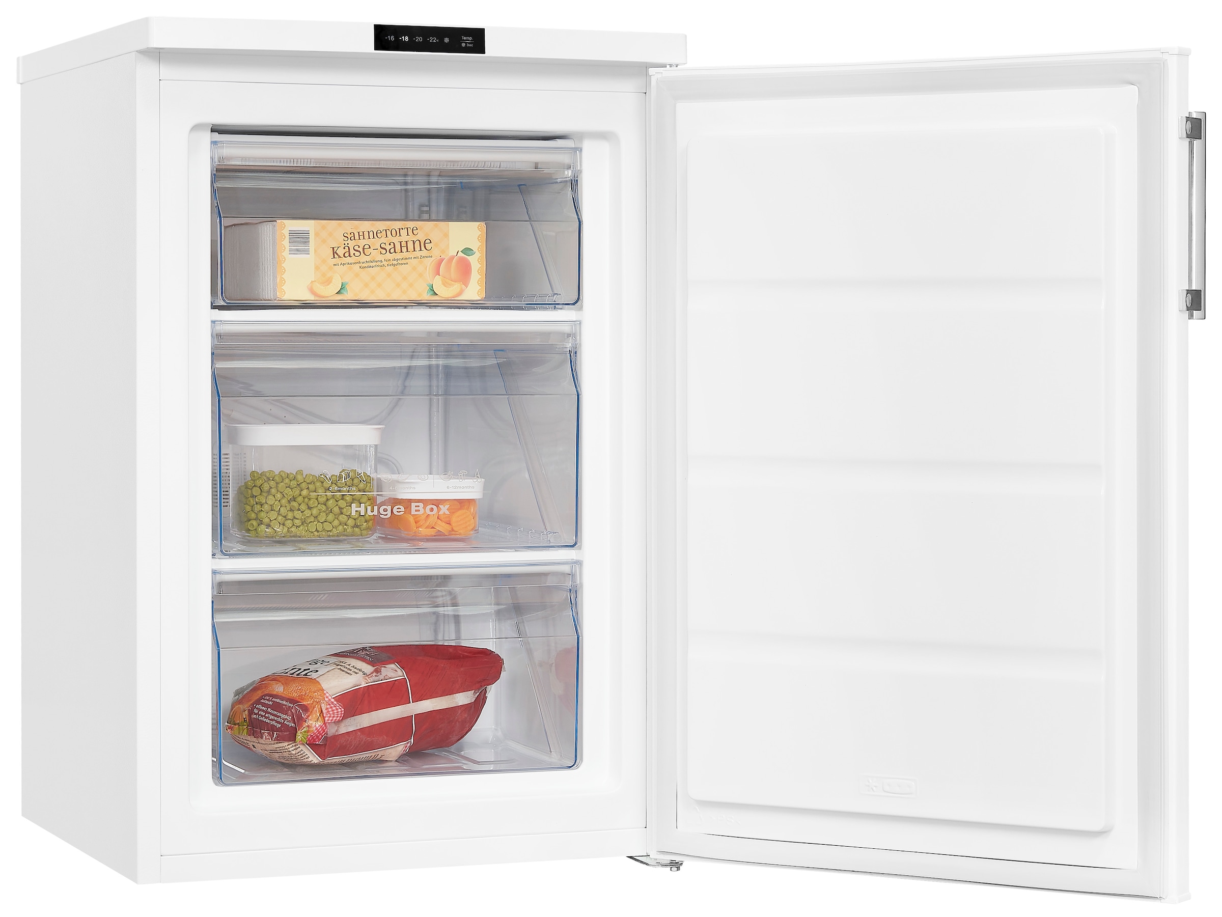 exquisit Gefrierschrank »GS81-HE-010D weiss«, 85,0 cm hoch, 56,0 cm breit, Tiefkühlschrank klein 85 L Volumen, Leiser Betrieb, Schnellgefrieren