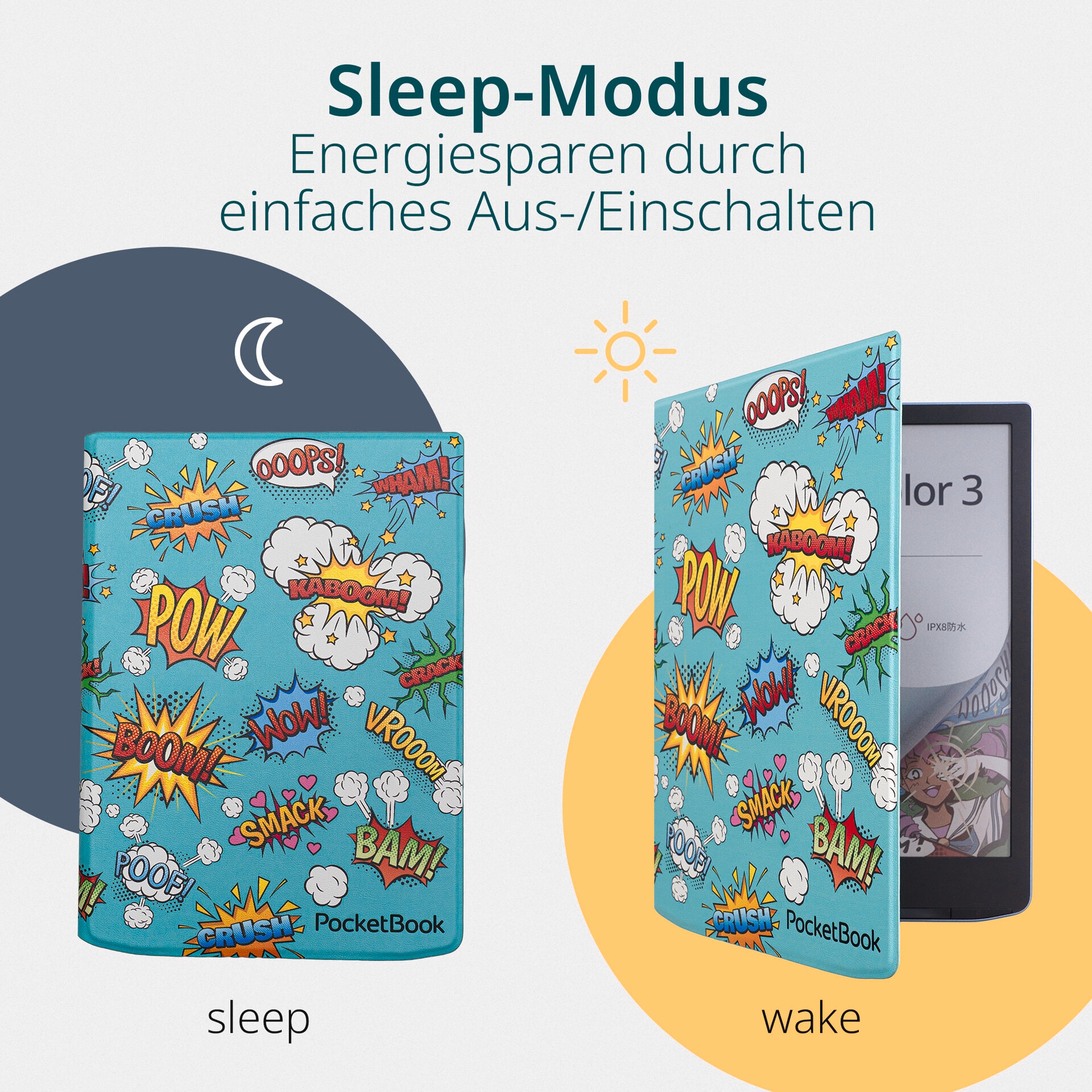 PocketBook E-Reader-Hülle »Flip Cover 7,8 für InkPad 4, InkPad Color 2 & InkPad Color 3«, 19,8 cm (7,8 Zoll), Backcover, Schutzhülle, Book Cover, Case, Schutzcase, stoßfest