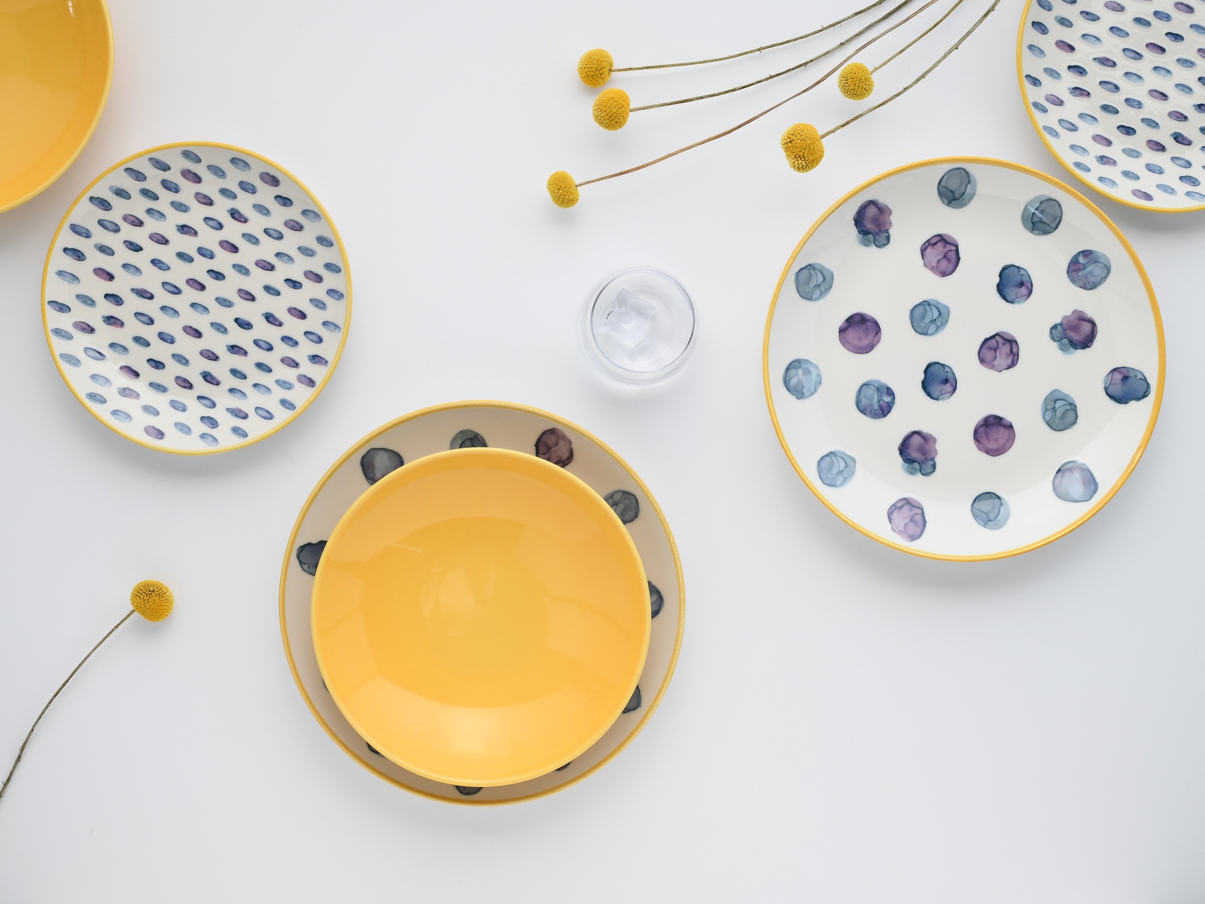 CreaTable Teller-Set »Maisie Bunt, Tellerset 12-tlg«, (Set, 12 tlg.), Dots, Polka Dots, Konfetti, Punkte