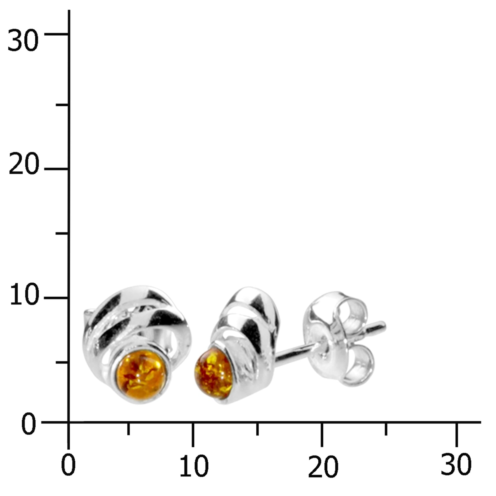 OSTSEE-SCHMUCK Paar Ohrstecker »- Ulrike - Silber 925/000 - Bernstein«