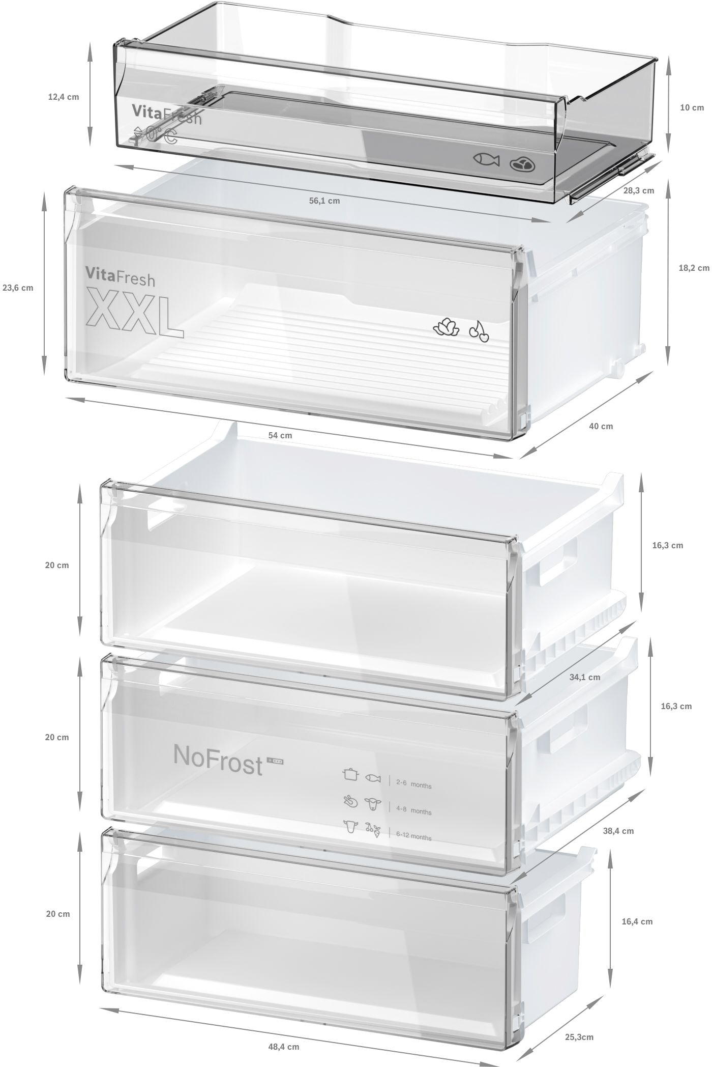 BOSCH Kühl-/Gefrierkombination, cm KGN49VXDT, 70 BAUR hoch, breit 203 cm 