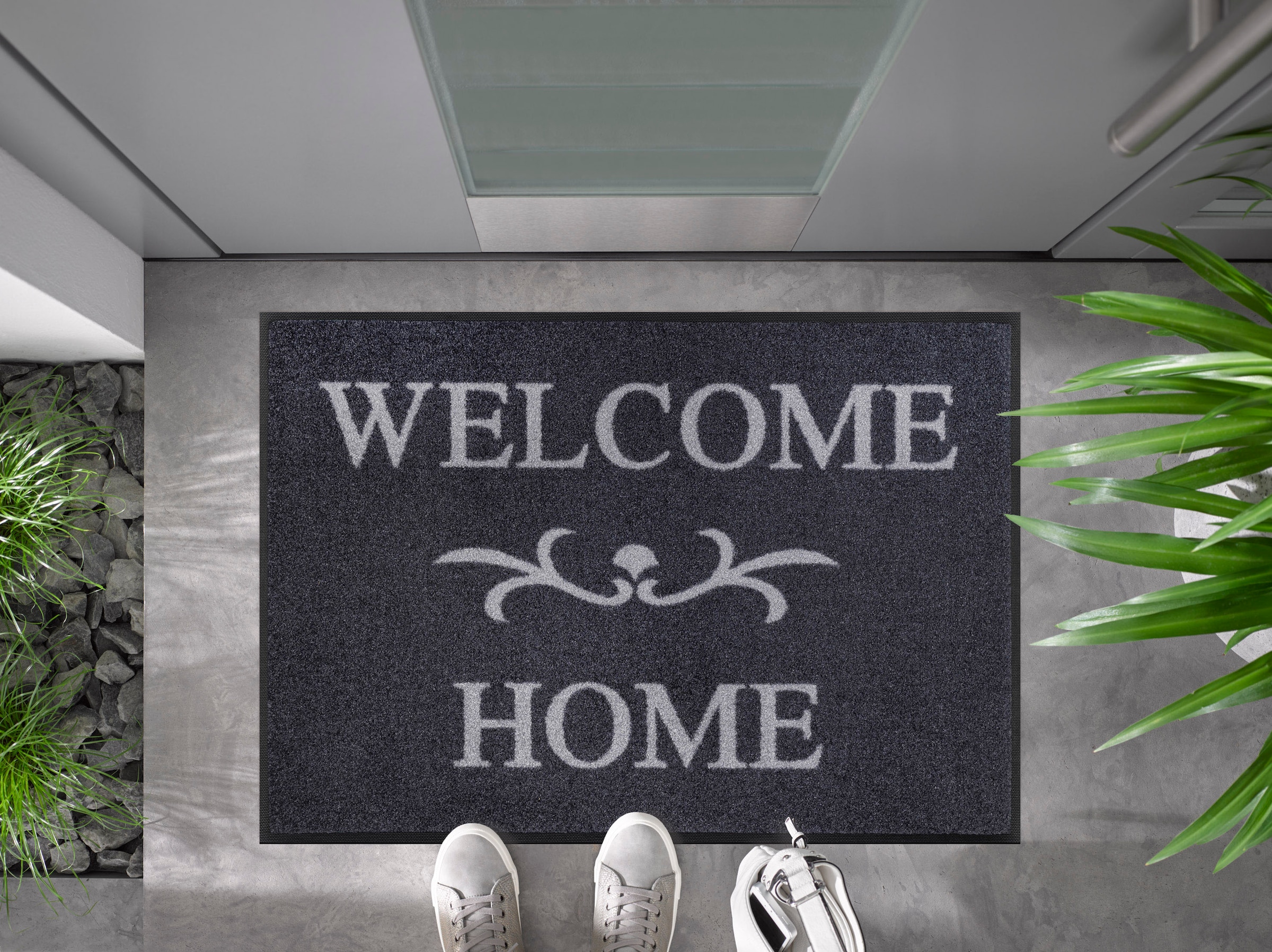 und In- »Welcome Home«, geeignet, Schmutzfangmatte, rechteckig, Spruch, | Kleen-Tex waschbar BAUR wash+dry by Fußmatte mit Outdoor
