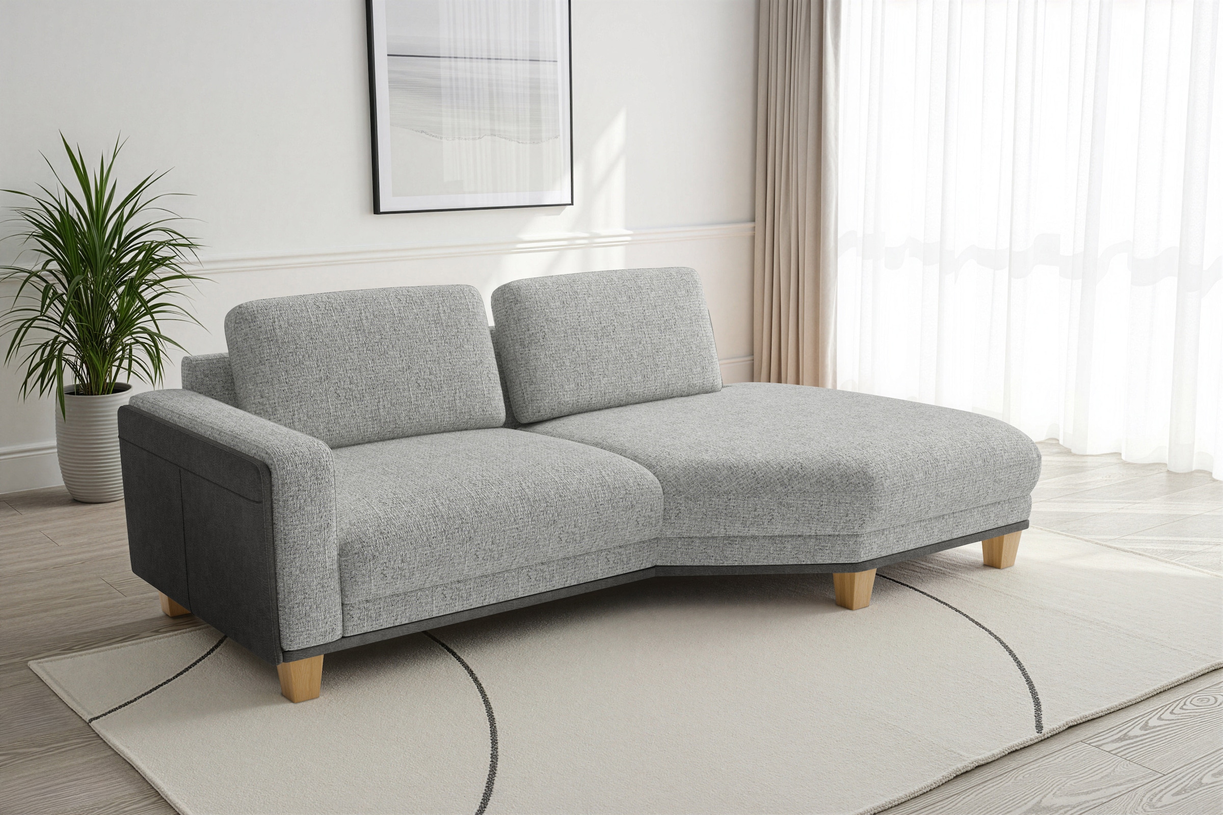 sit&more Ecksofa "Concept" Modernes Sofa in drei Fußfarben zur Auswahl