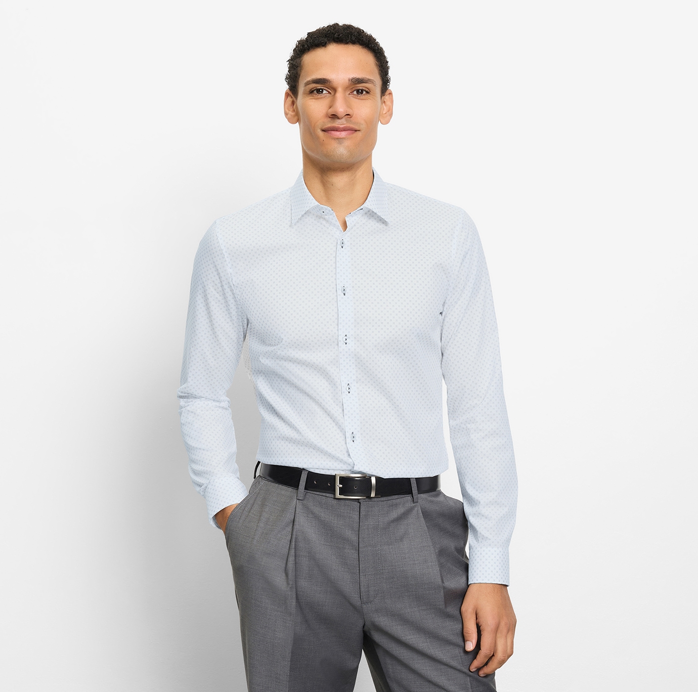 Businesshemd OLYMP "OLYMP No. Six, super slim, Kent", Herren, Gr. 41, Normaler Arm, weiß, 100% Baumwolle, Hemden