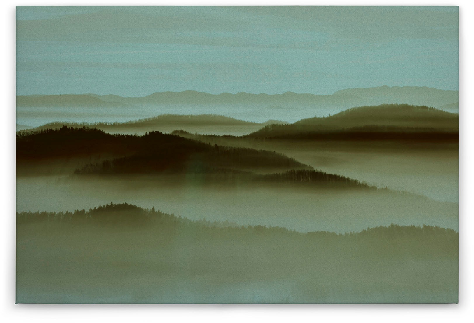 A.S. Création Leinwandbild »horizon«, Landschaft, (1 St.), Keilrahmen Bild Landschaft Berge Gebirge Nebel