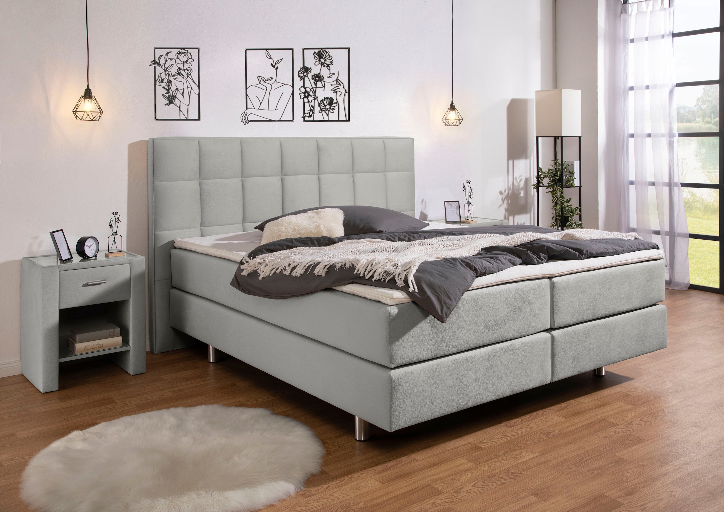 Home affaire Boxspringbett "Loomis" inkl. Topper, wahlweise in H2, H3 oder günstig online kaufen